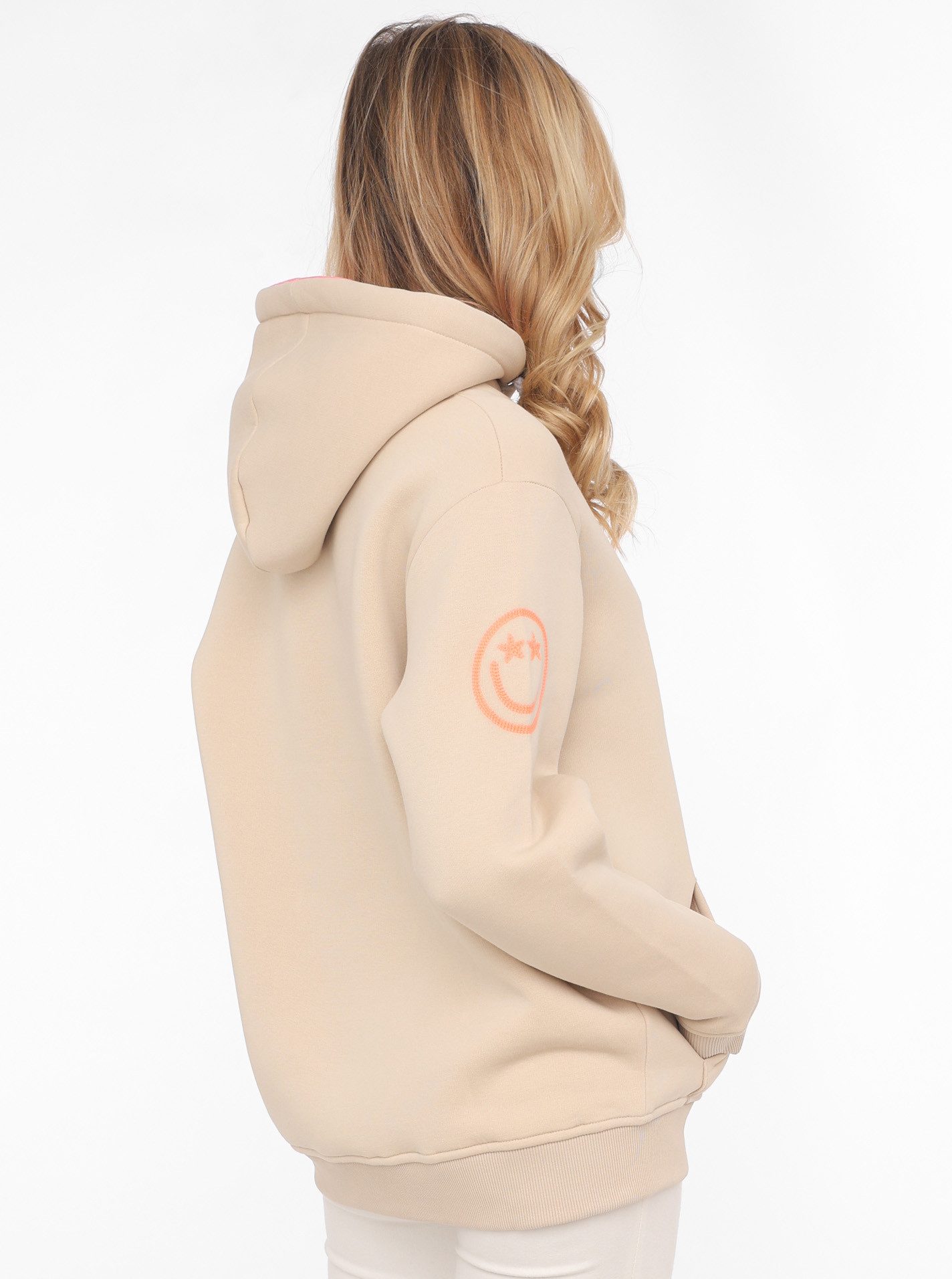 Zwillingsherz Hoodie Geluk met tekst geluk en kangoeroezakken