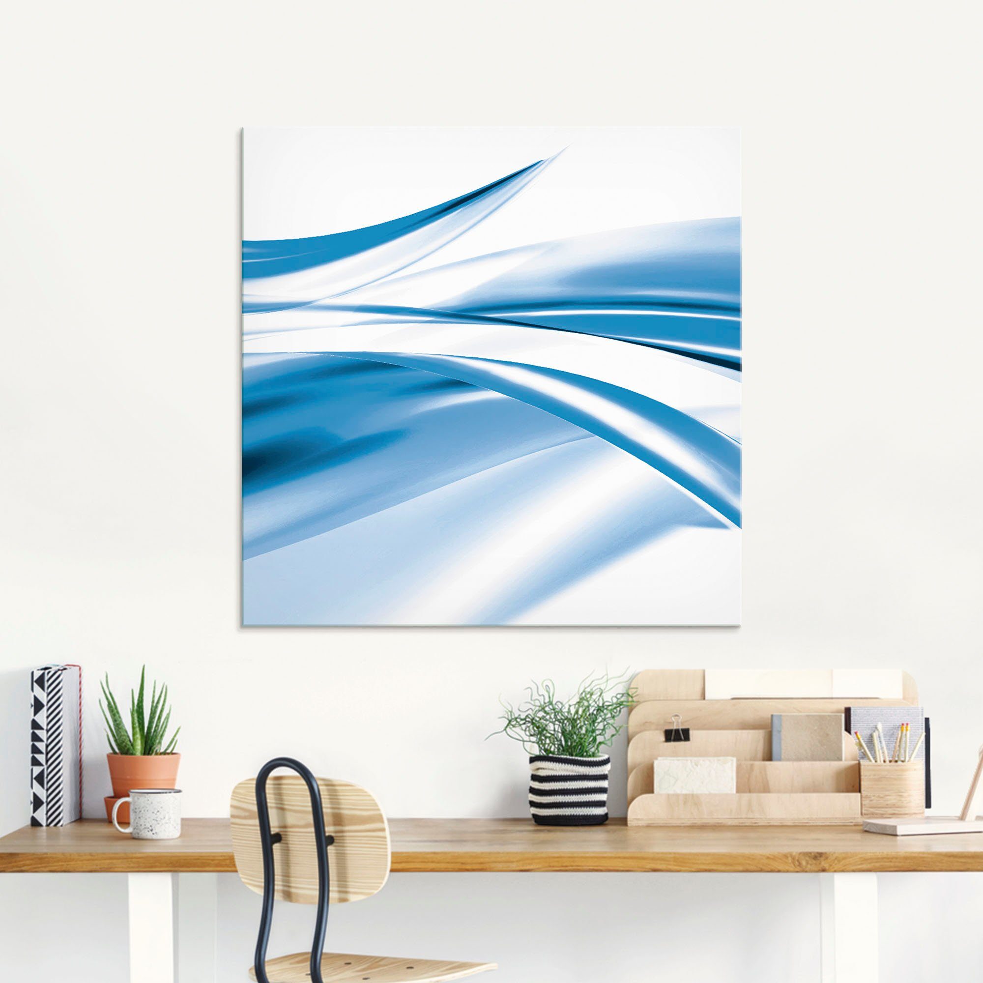 Artland Print op glas Mooie golf - abstract in verschillende maten
