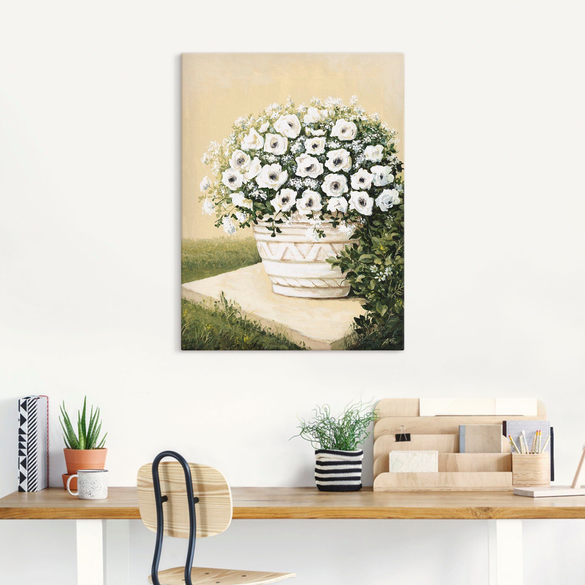 Artland Artprint op linnen Bloempot II gespannen op een spieraam