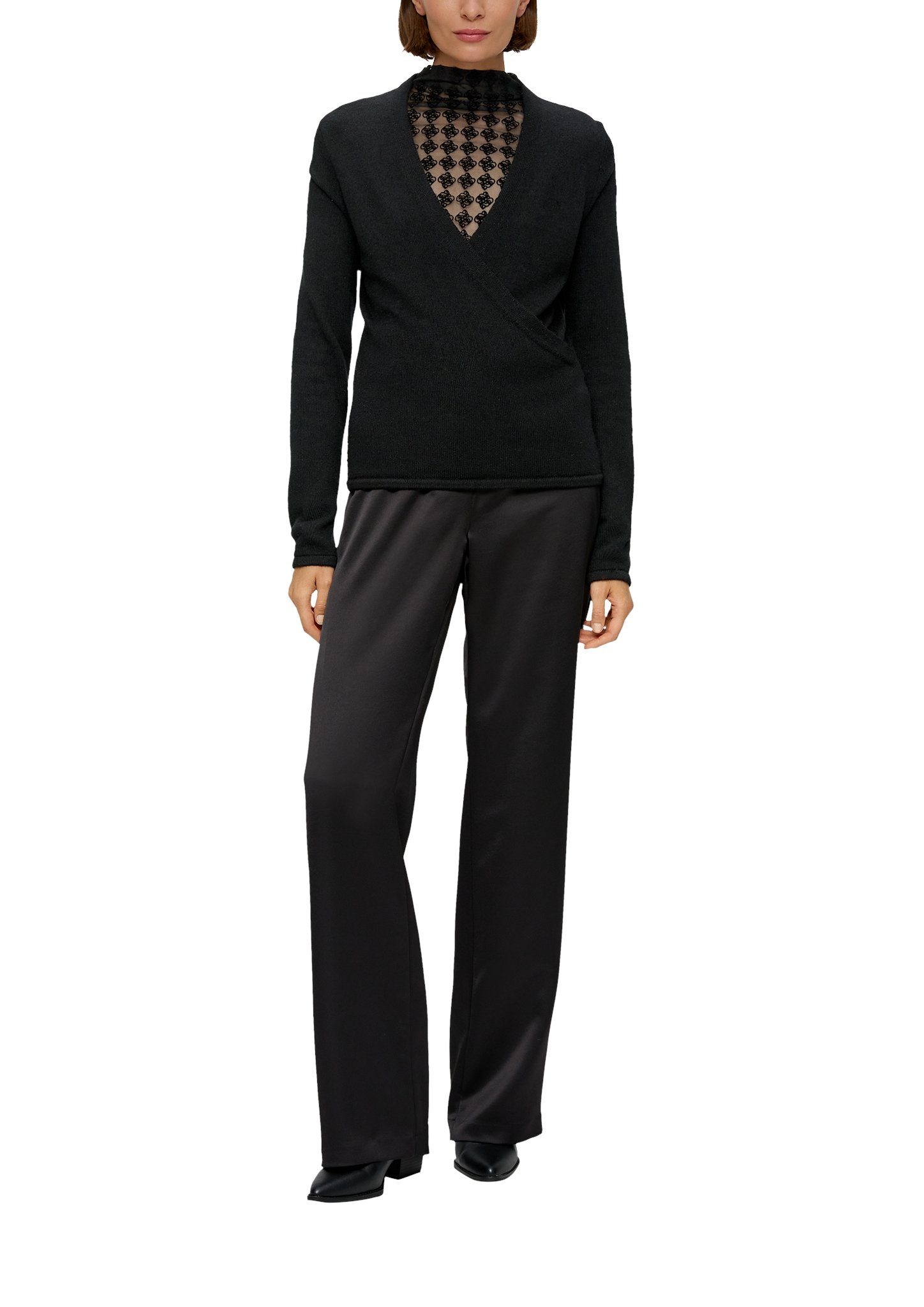 s.Oliver BLACK LABEL Gebreide trui in wikkel-look