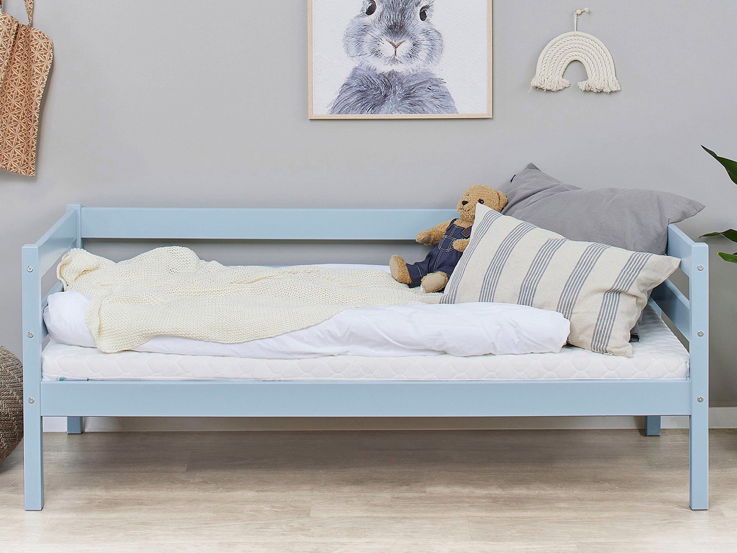 Hoppekids 1-persoonsledikant ECO Comfort kinderbed, massief grenenhout, tienerbed inclusief lattenbodem (set)