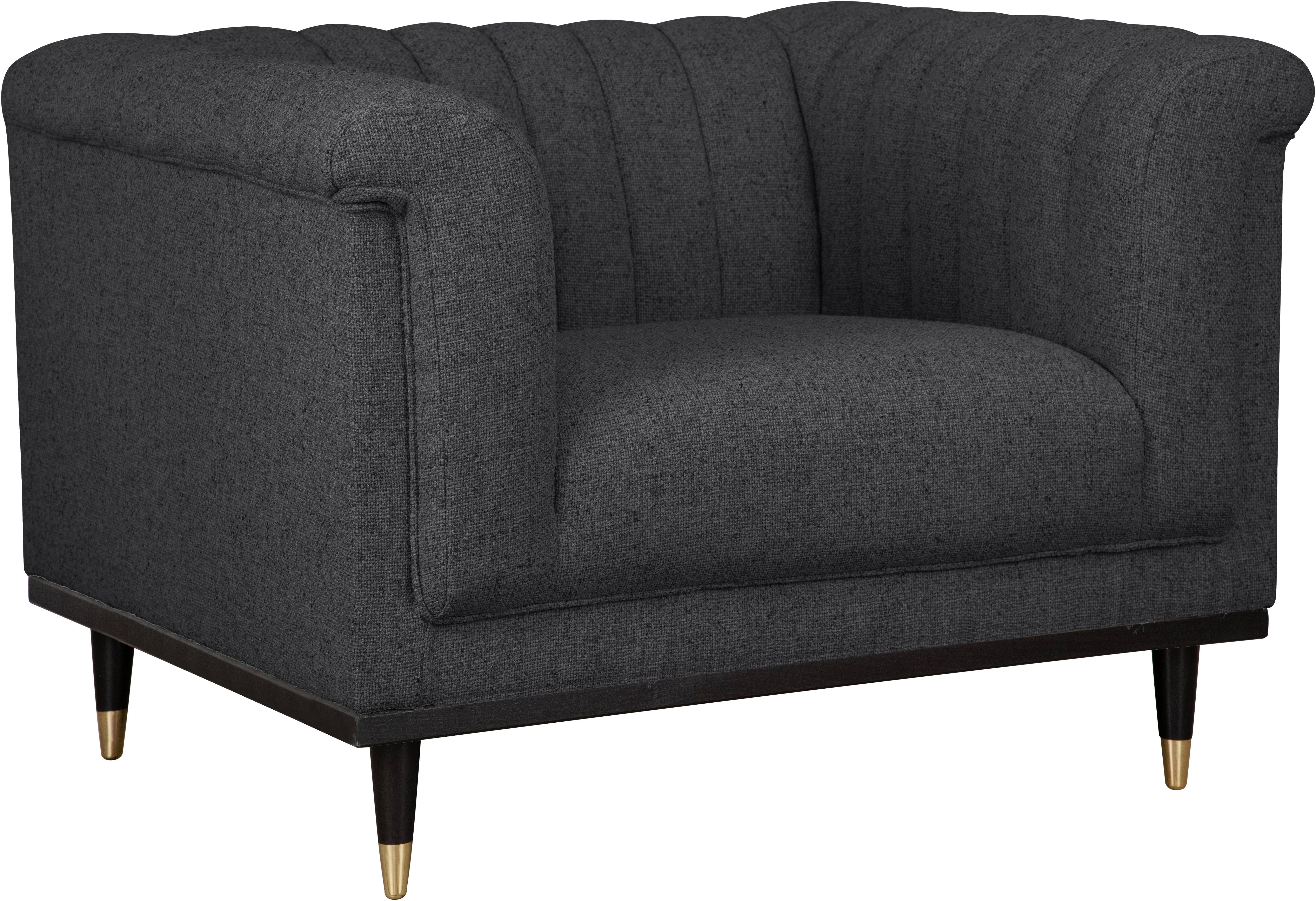 Guido Maria Kretschmer Home&Living Fauteuil Chamby met houten rand onder en stiksels bij de leuning