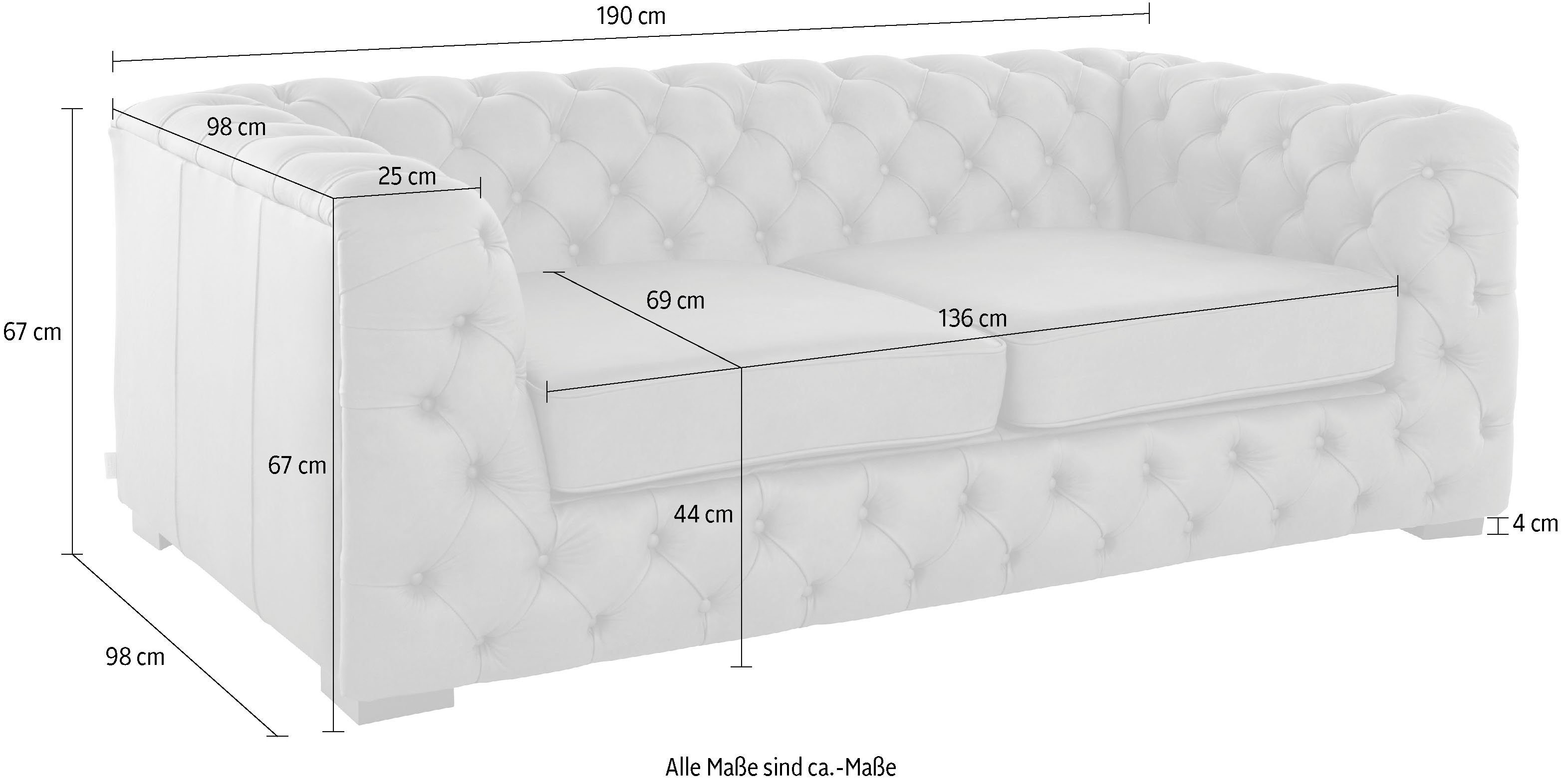 Guido Maria Kretschmer Home&Living Chesterfield-bank Kalina met klassieke chesterfield-capitonnage