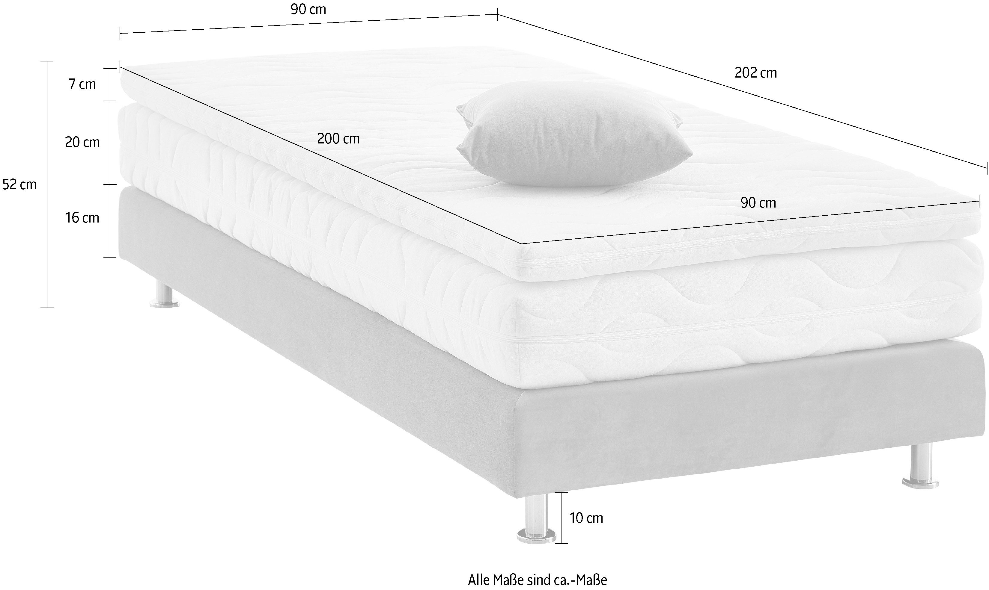 Westfalia Polsterbetten Boxspring NAGOYA selecteerbaar met en zonder topper, verkrijgbaar in h2, h3 en h4