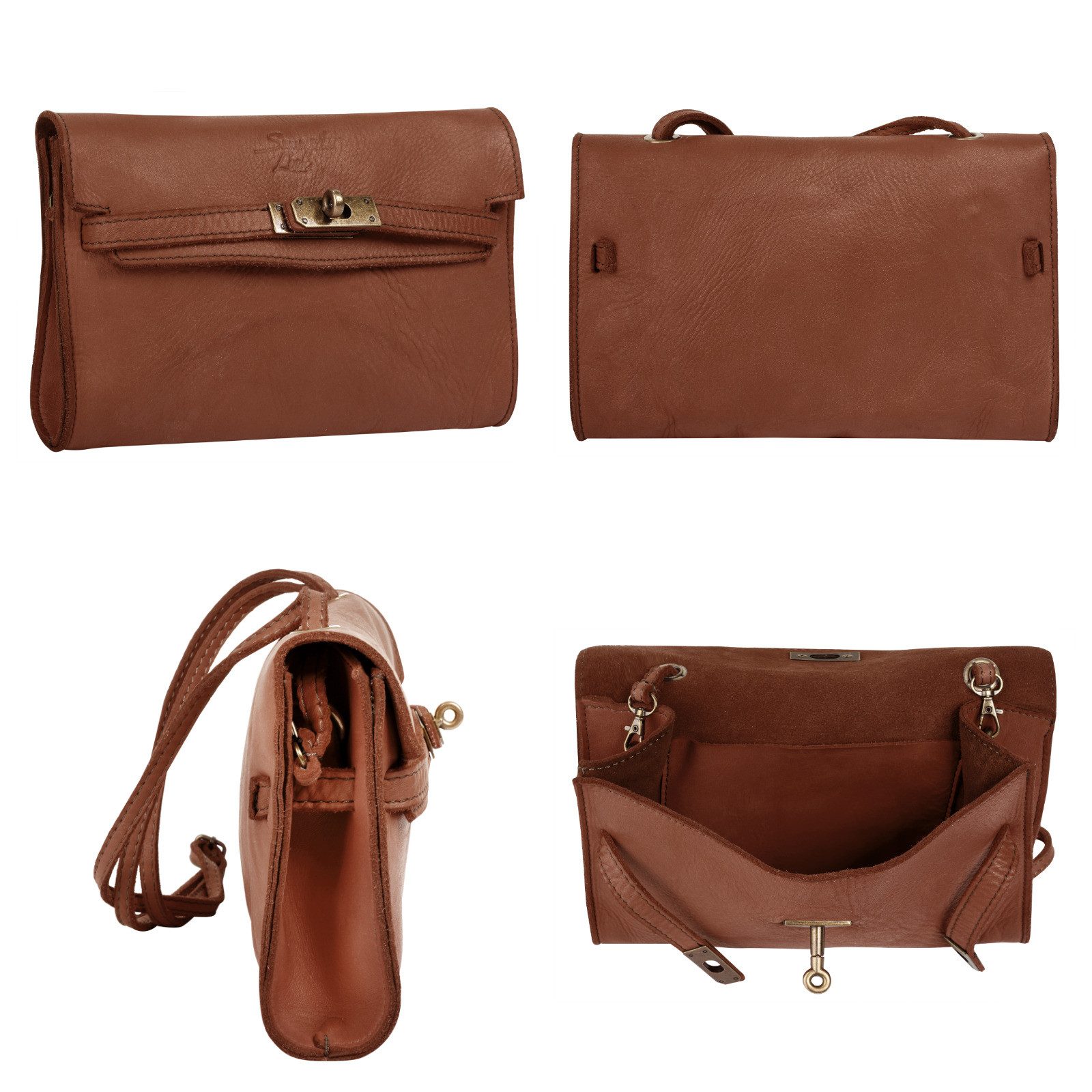 Samantha Look Schoudertas echt leer, made in italy