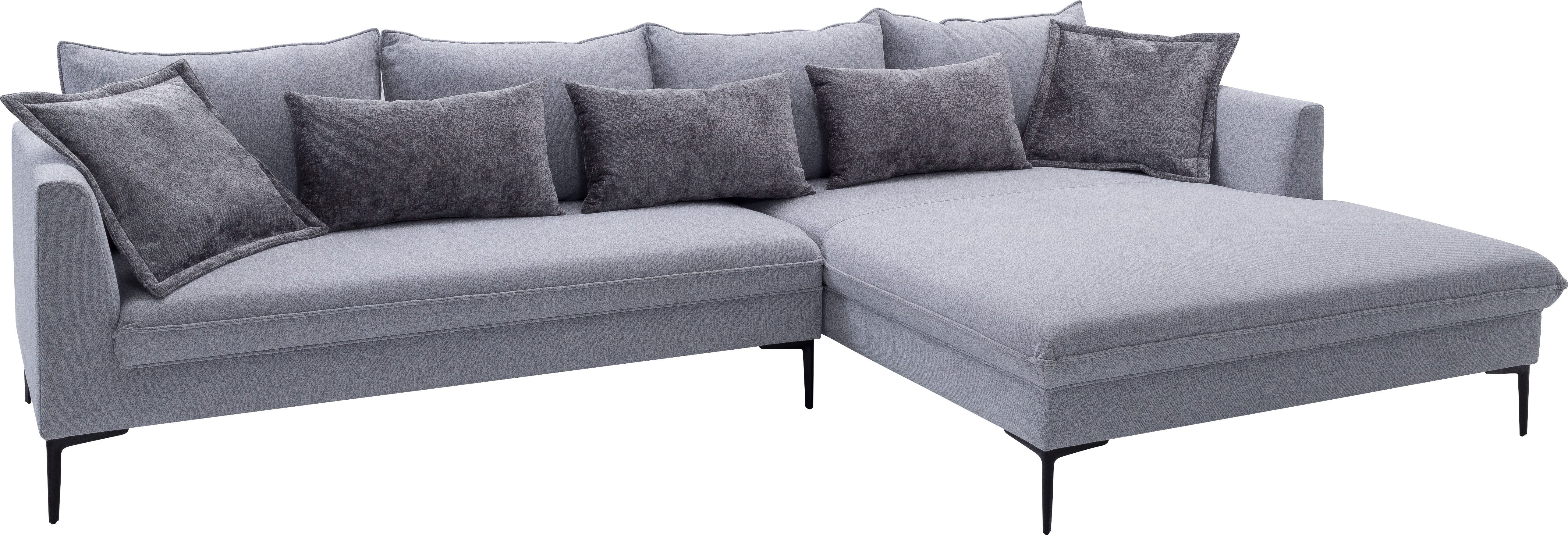 exxpo - sofa fashion Hoekbank Piazza, elegant en chic, designbank met geweldig zitcomfort, Longchair hoek in hoogwaardige afwerking, afmetingen 321x187cm (2-delig)