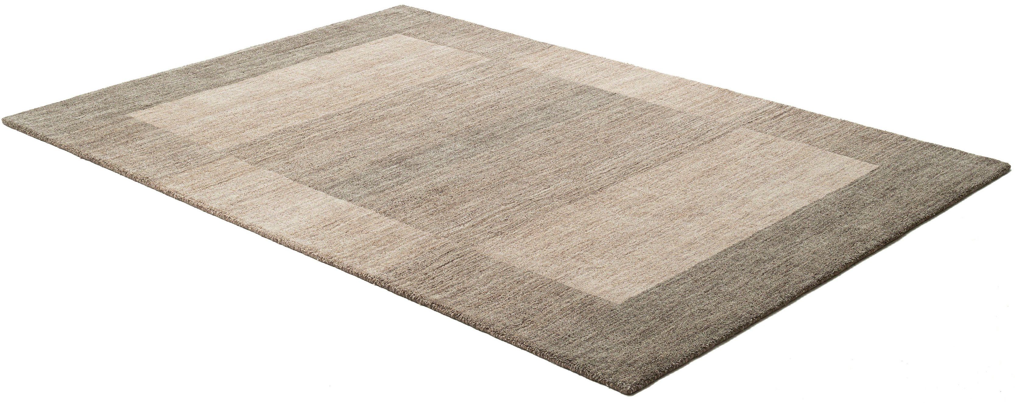 THEKO Wollen kleed Gabbeh super, Handgeweven vloerkleed, randdessin, zuivere wol, met de hand geweven