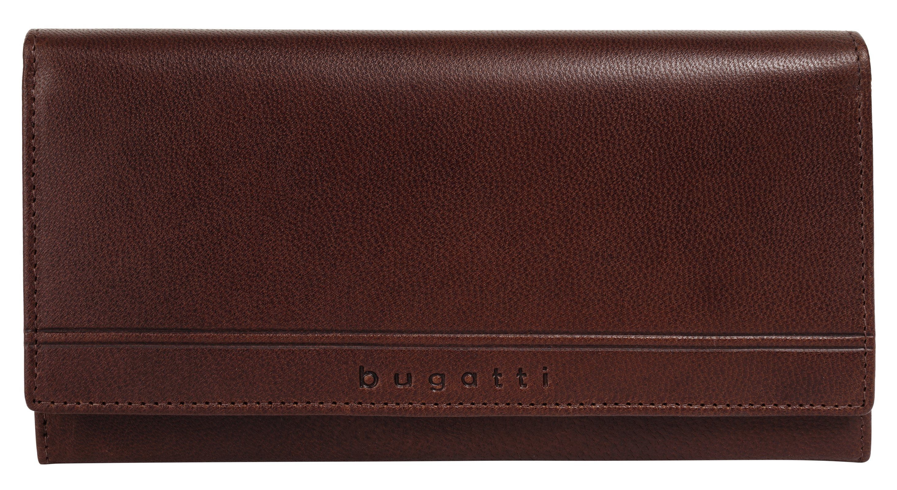 Bugatti Portemonnee Lucido echt leder unisex portemonnees bruin