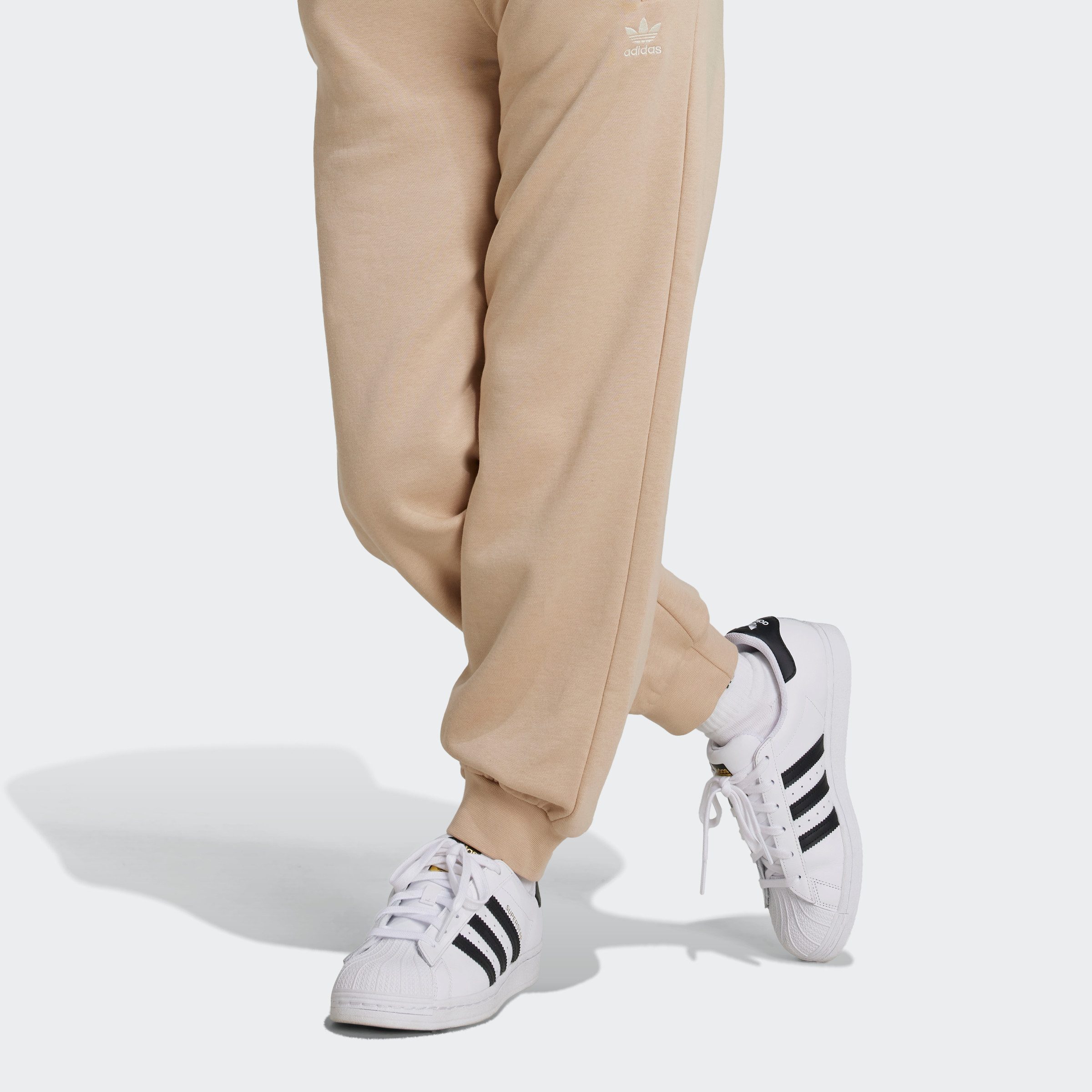 Adidas Originals joggingbroek beige Katoen Effen 152