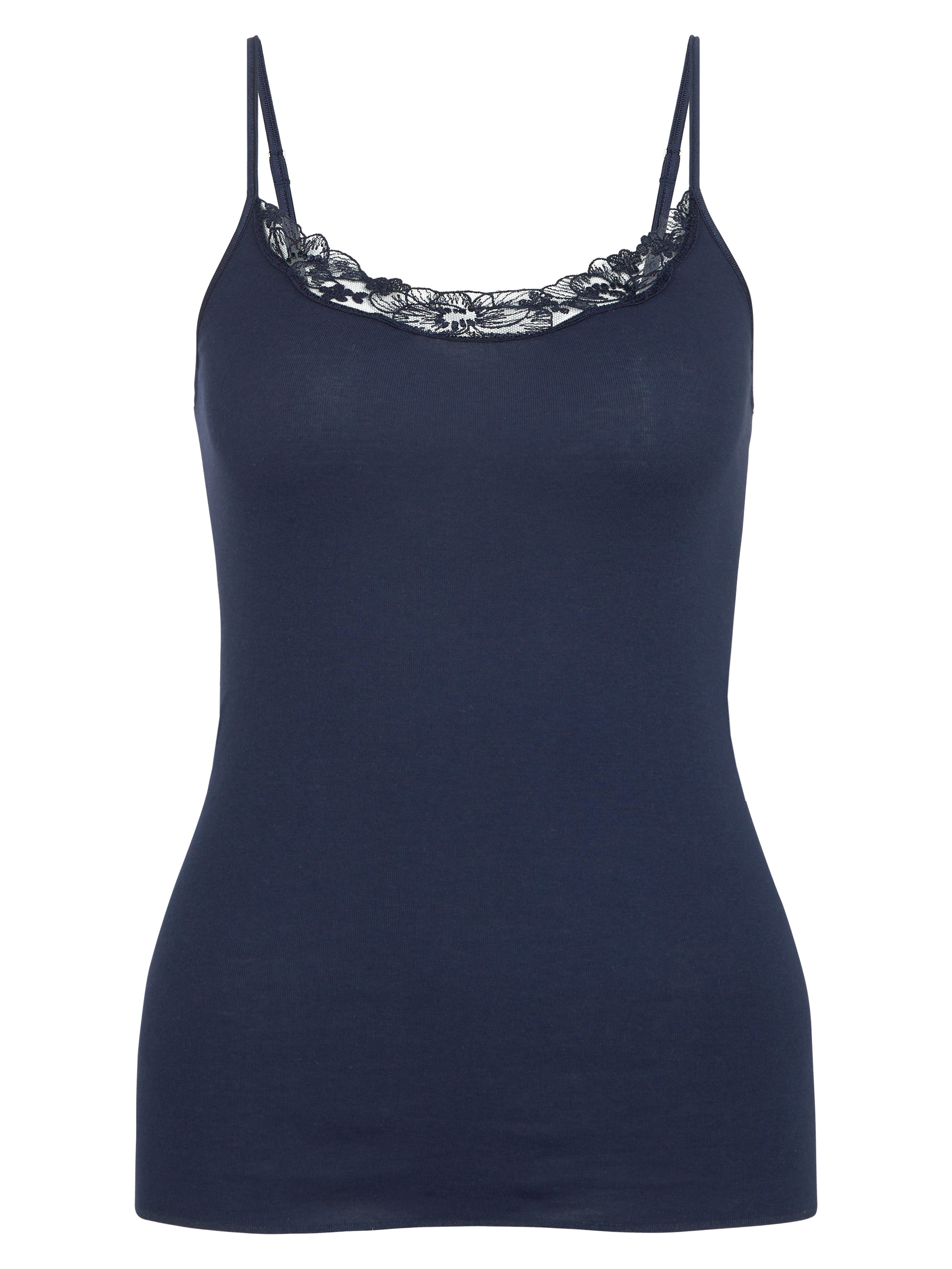 CALIDA Hemd Cotton Desire met kantdetail op de decolleté