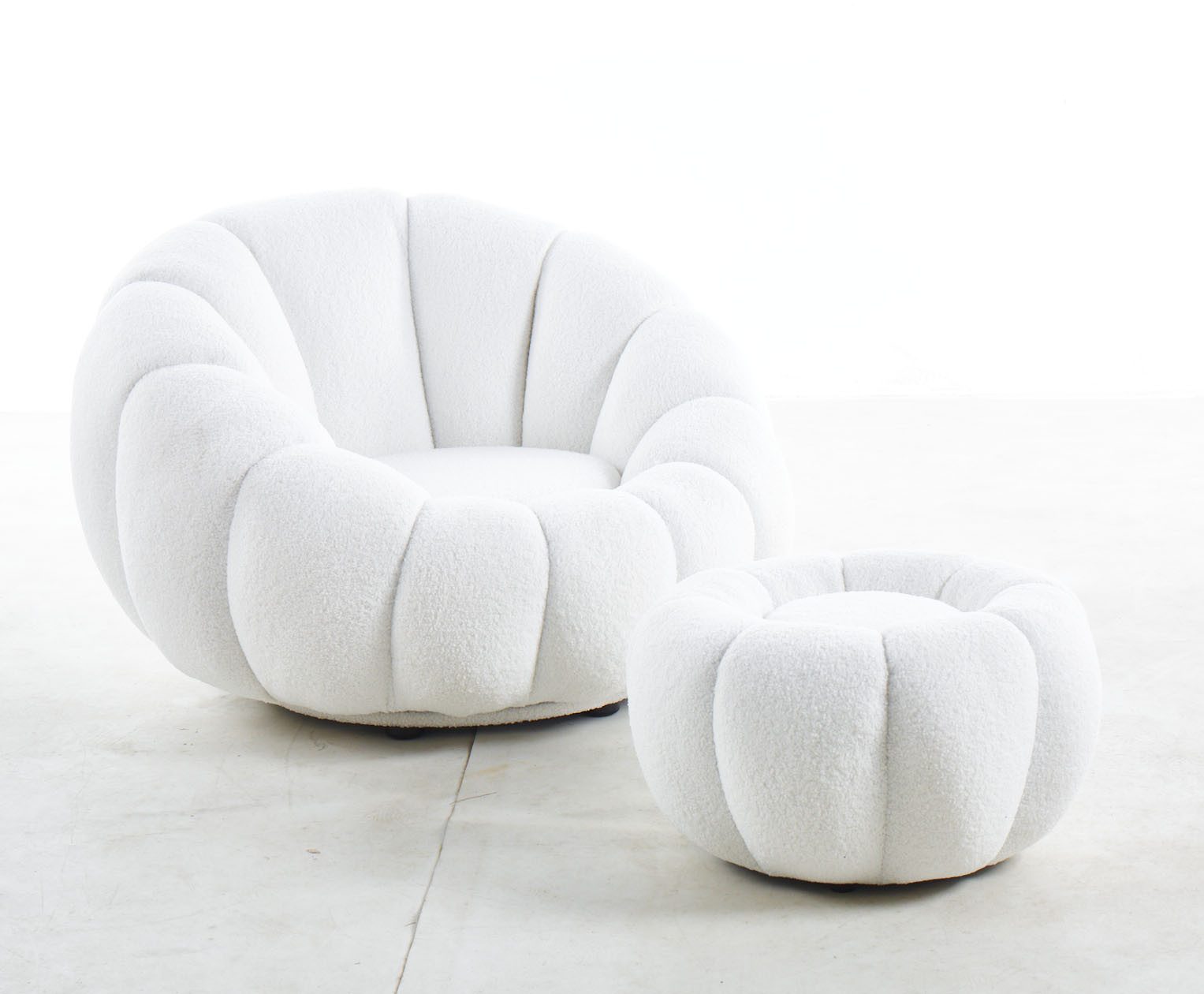 SalesFever Fauteuil Bonn incl. poef en met 360° draaifunctie (set, 2 stuks)