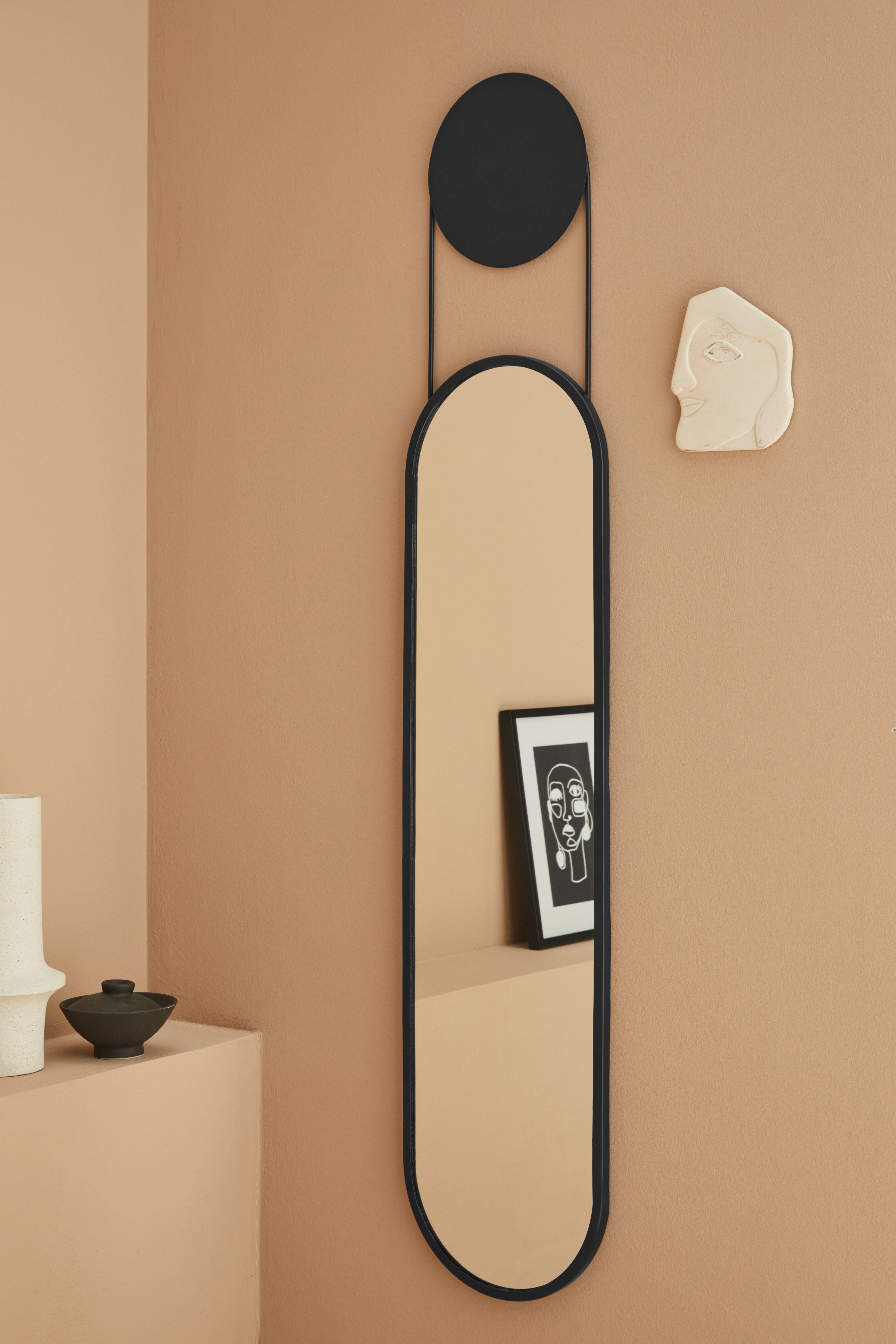 LeGer Home by Lena Gercke Wandspiegel Langwerpige spiegel, zwart Decoratieve spiegel, wanddecoratie, langwerpig ovaal, lijst van metaal, modern (1 stuk)