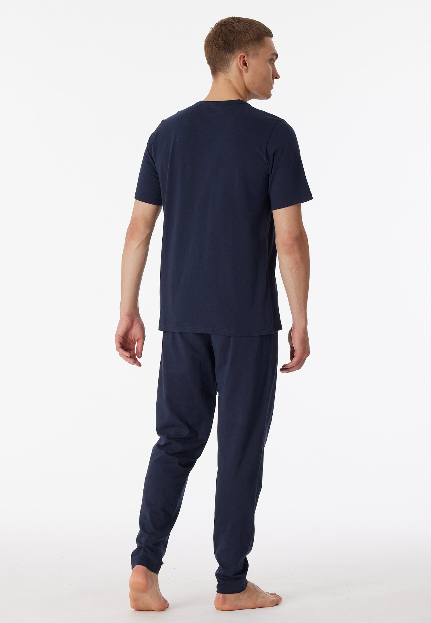 Schiesser Pyjama 95/5 met een ronde hals (2-delig)