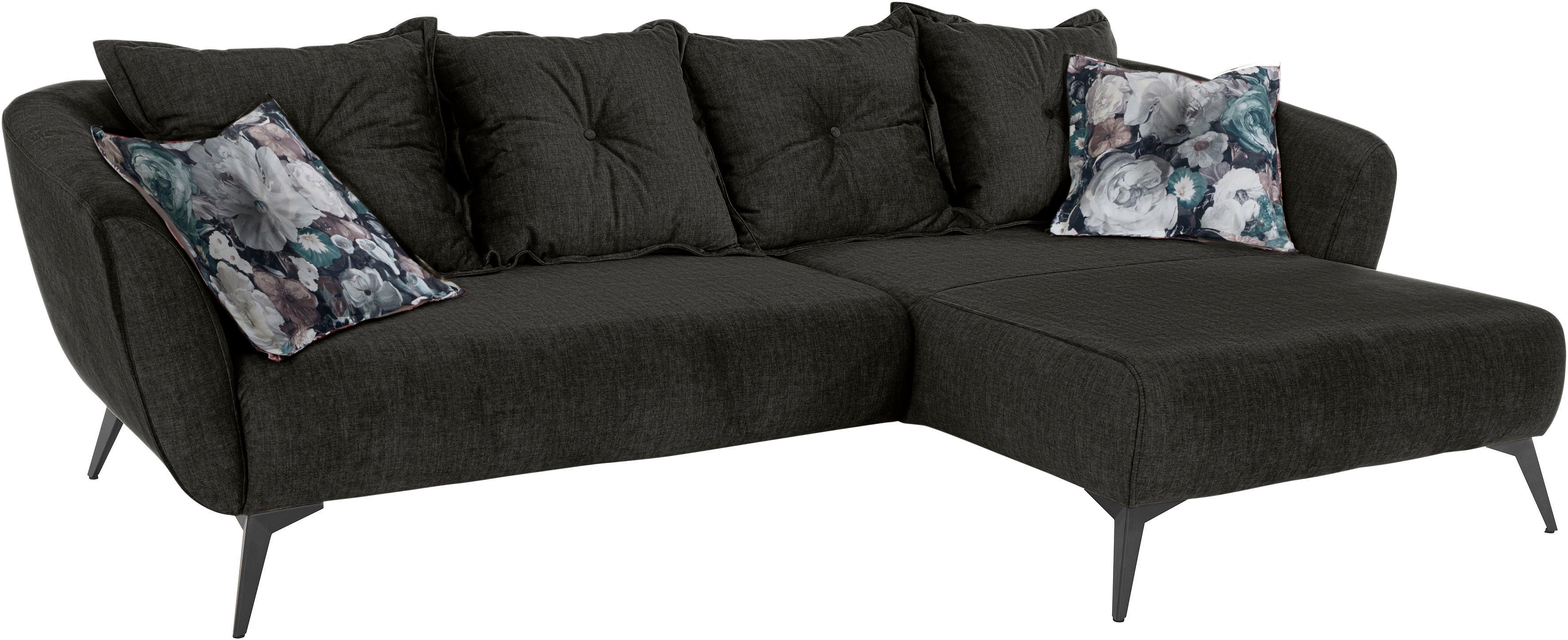 INOSIGN Hoekbank Baggio romantische hoekbank, comfortabel, breedte 277cm, L-vorm