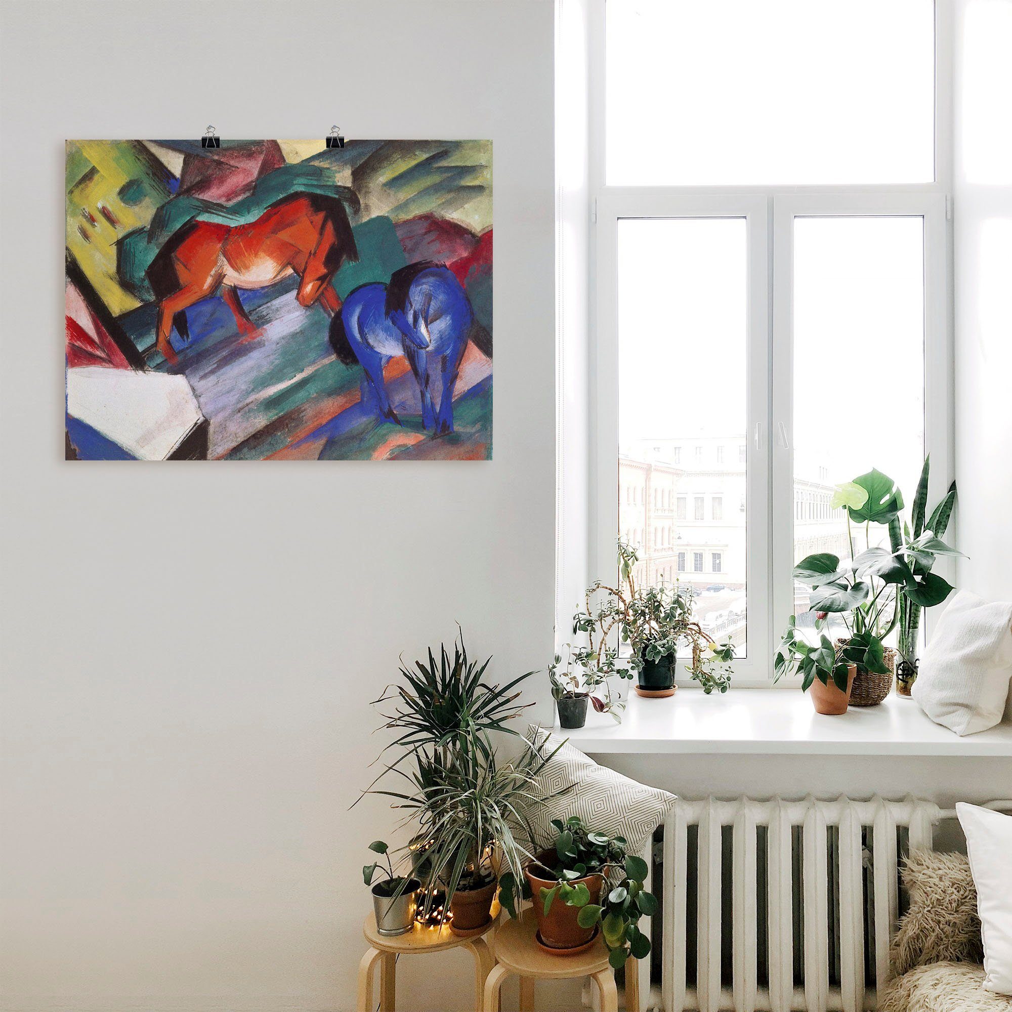 Artland Artprint Rood en blauw paard. 1912 als poster, muursticker in verschillende maten