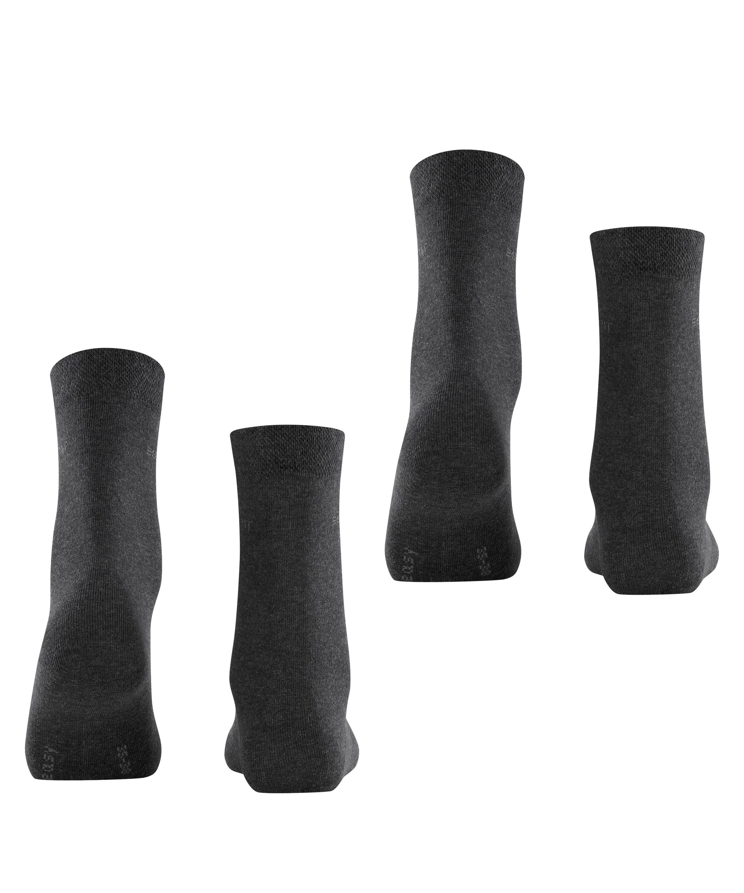 Esprit Sokken Basic Easy zonder insnijdende boord, basic sok, effen kousen (2 paar, Set van 2)