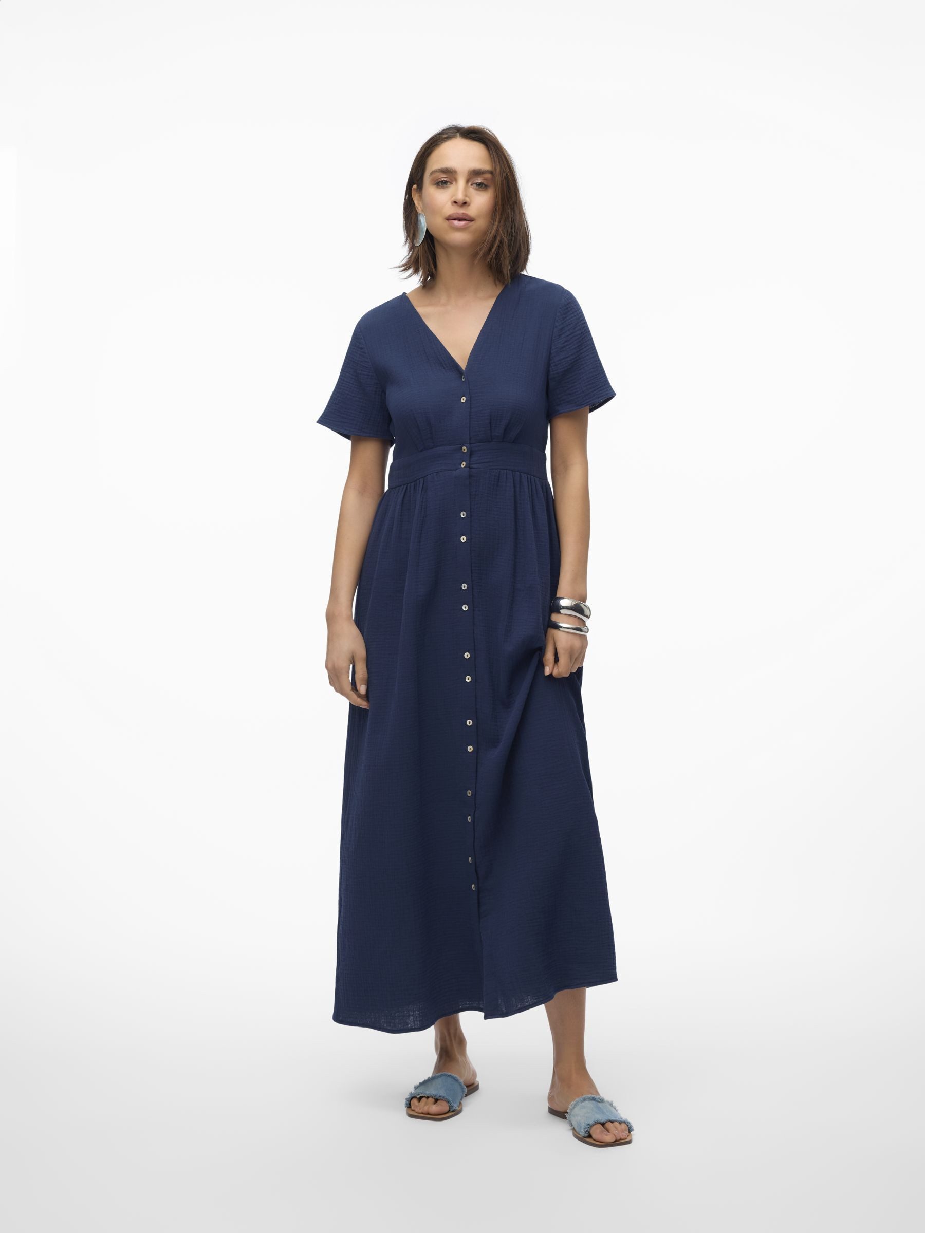 Vero Moda Maxi-jurk VMNATALI SS ANKLE DRESS WVN GA SPE