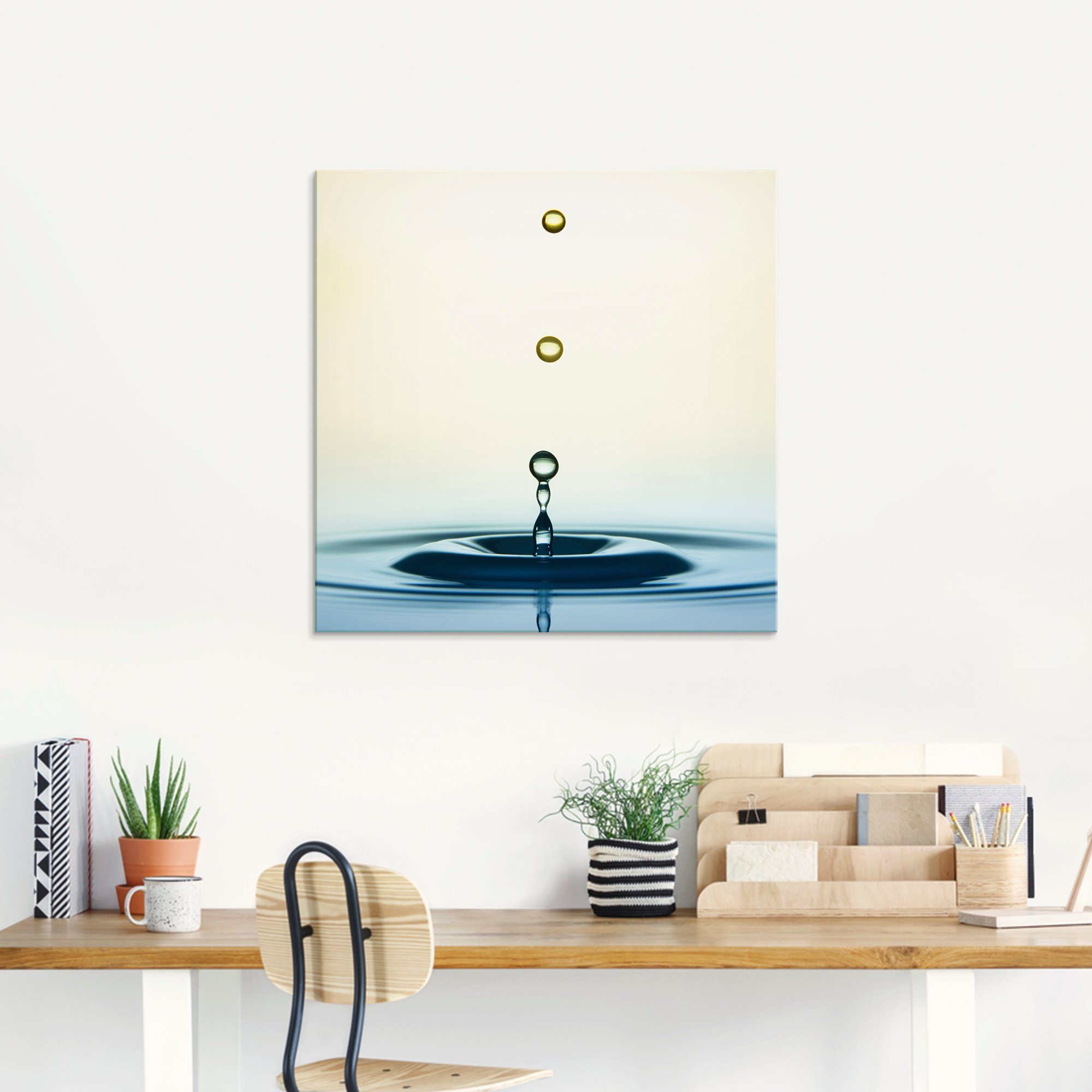 Artland Print op glas Druppel in verschillende maten