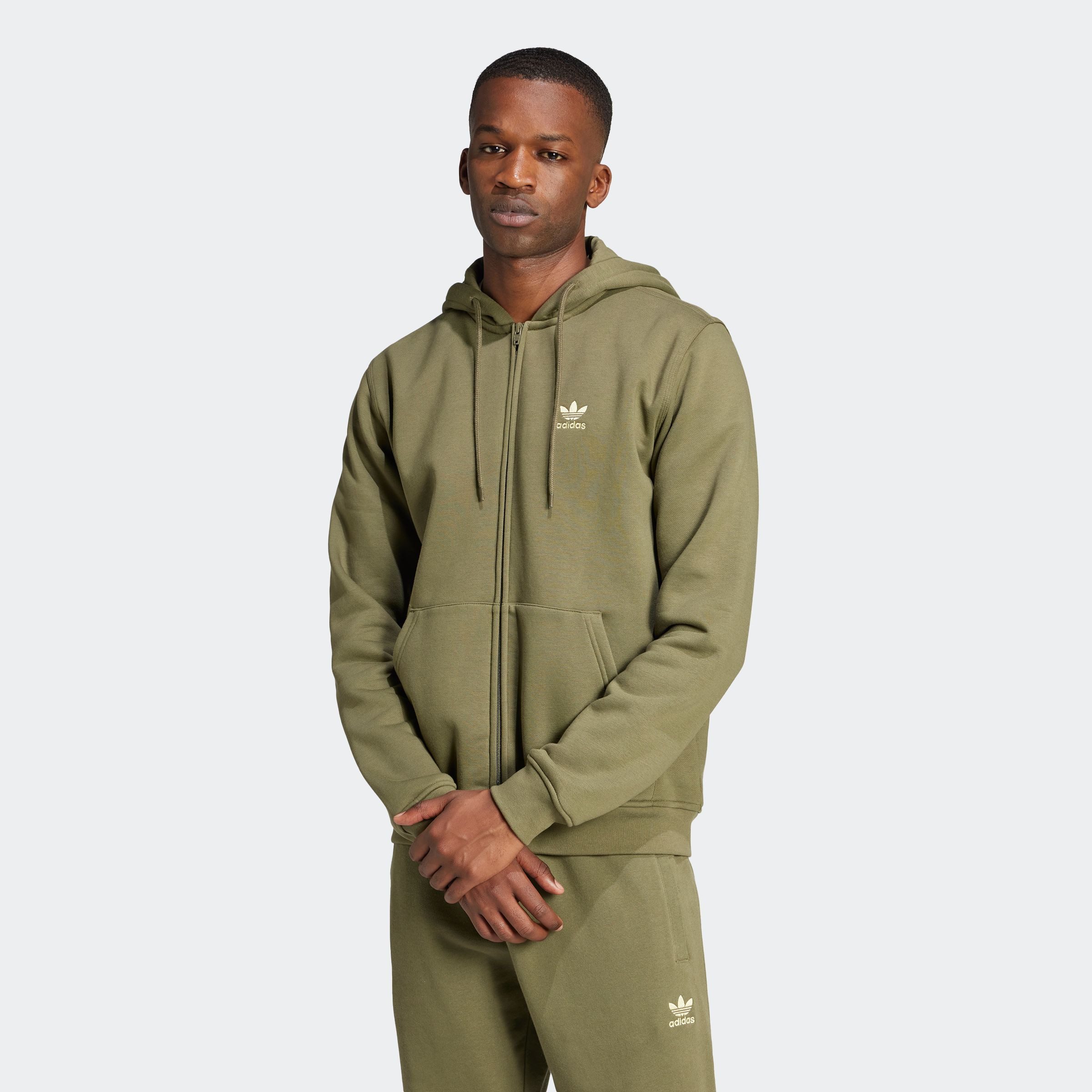 adidas Originals Hoodie ESS FZ HD Full zip hoodie, capuchonpullover, capuchonjack met rits heren hoodies maat XXL groen