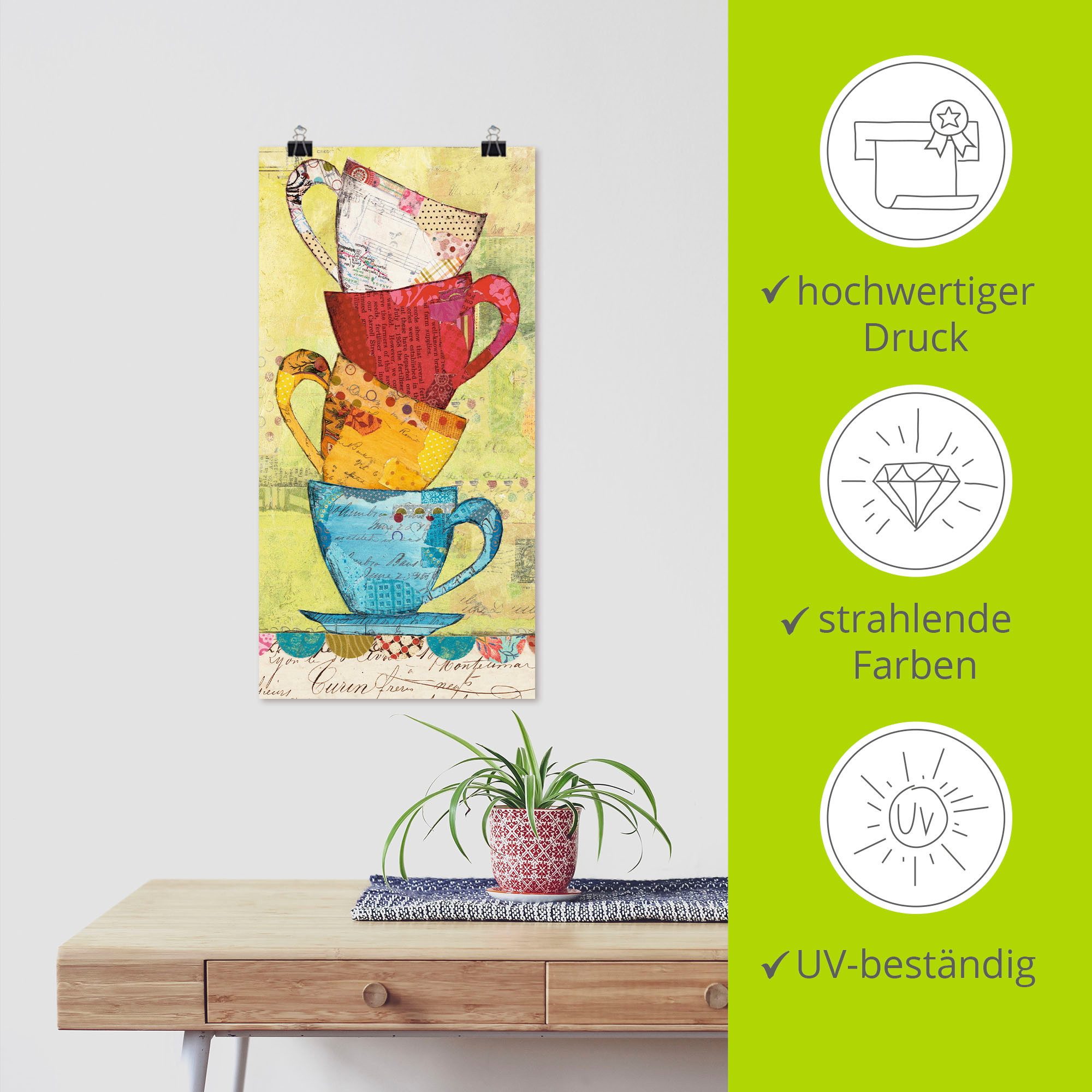 Artland Artprint Kom voor koffie als artprint op linnen, poster, muursticker in verschillende maten