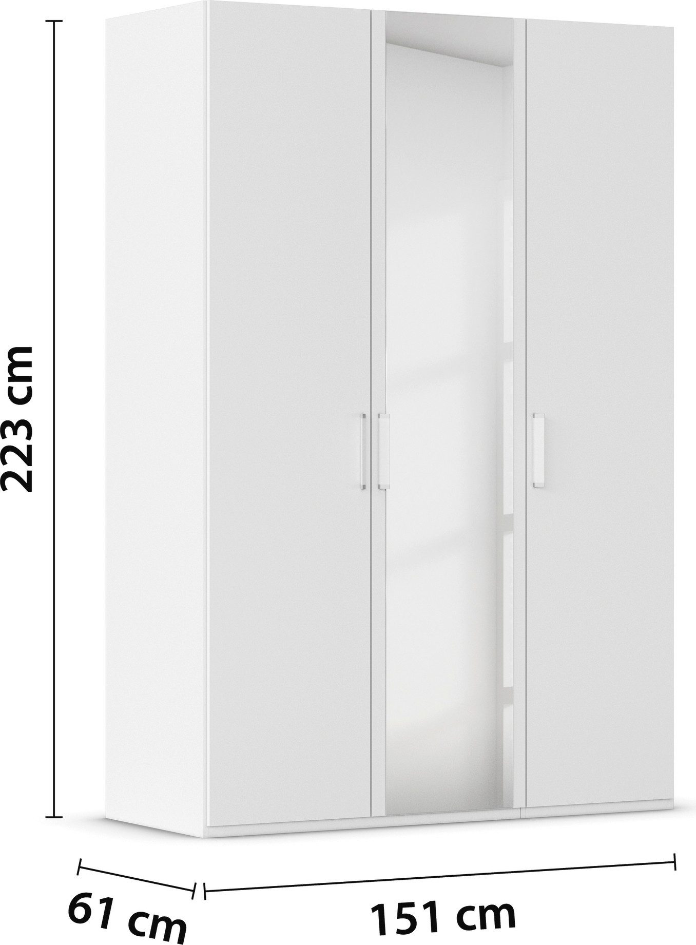 rauch Draaideurkast Kledingkast Kast Garderobe Slaapkamerkast EVELYN in elegante stijl, veel opbergruimte 3 breedtes en 2 hoogtes made in germany
