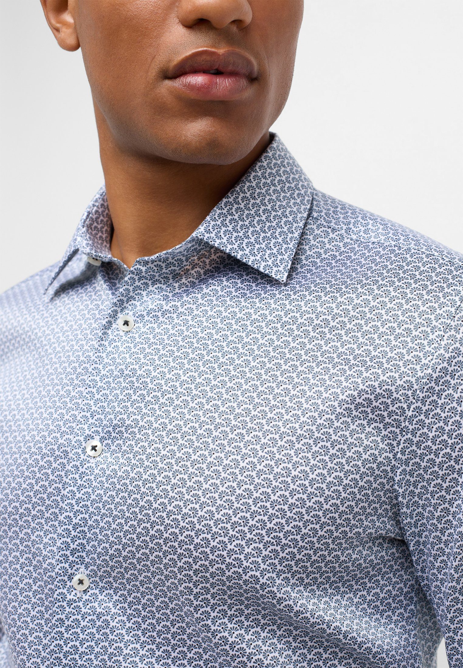 Eterna Overhemd met lange mouwen Slim fit