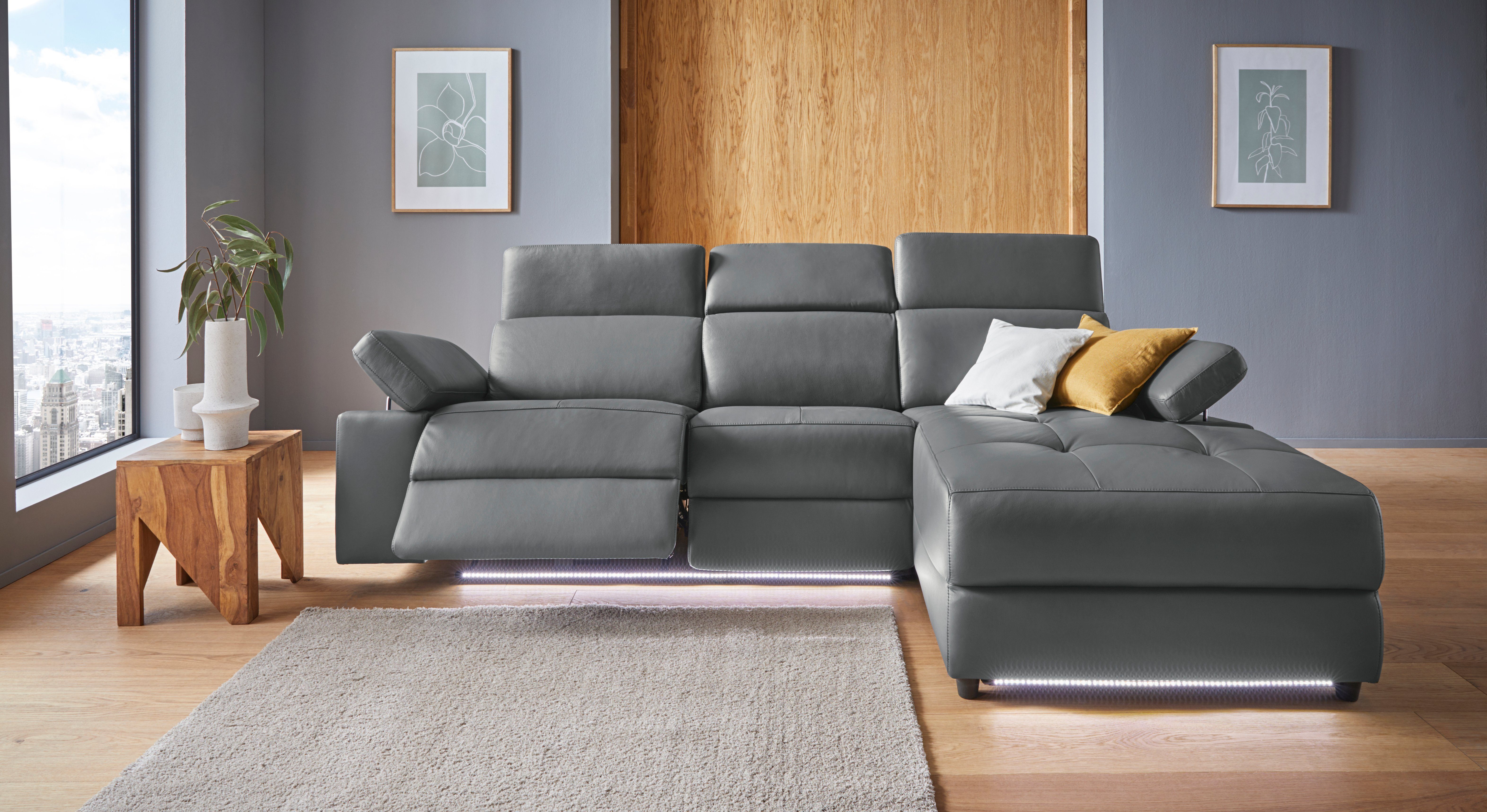 Places of Style Hoekbank Kilado, L-vorm, met relaxfunctie, verstelbare armleuning, verstelbare hoofdsteun