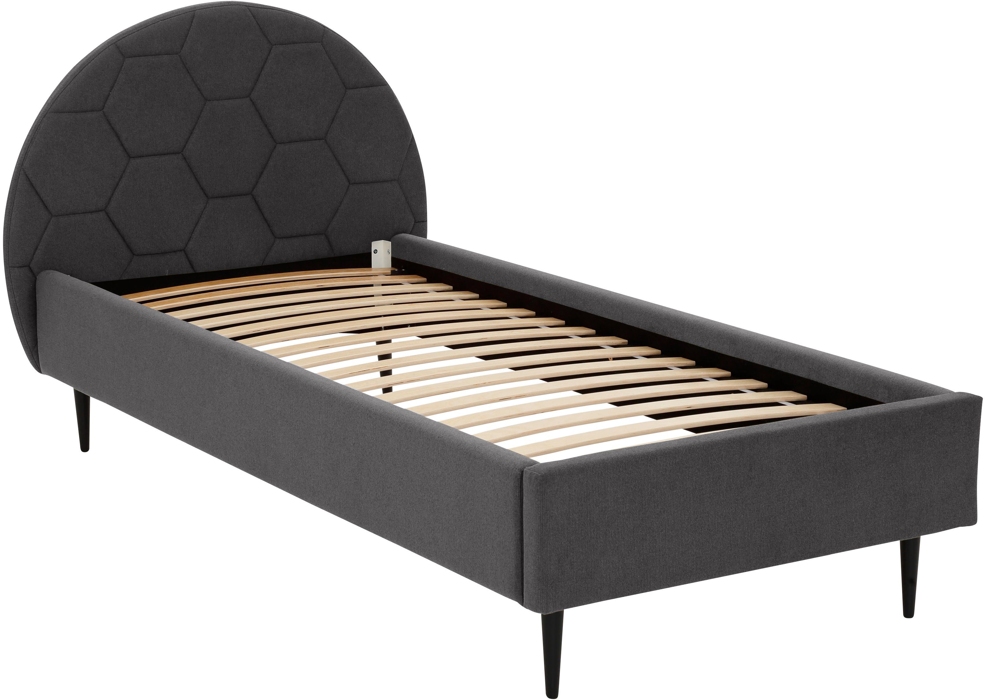 Lüttenhütt Gestoffeerd bed Gebko prettig bekleed hoofdbord met decoratief honingraatmotief