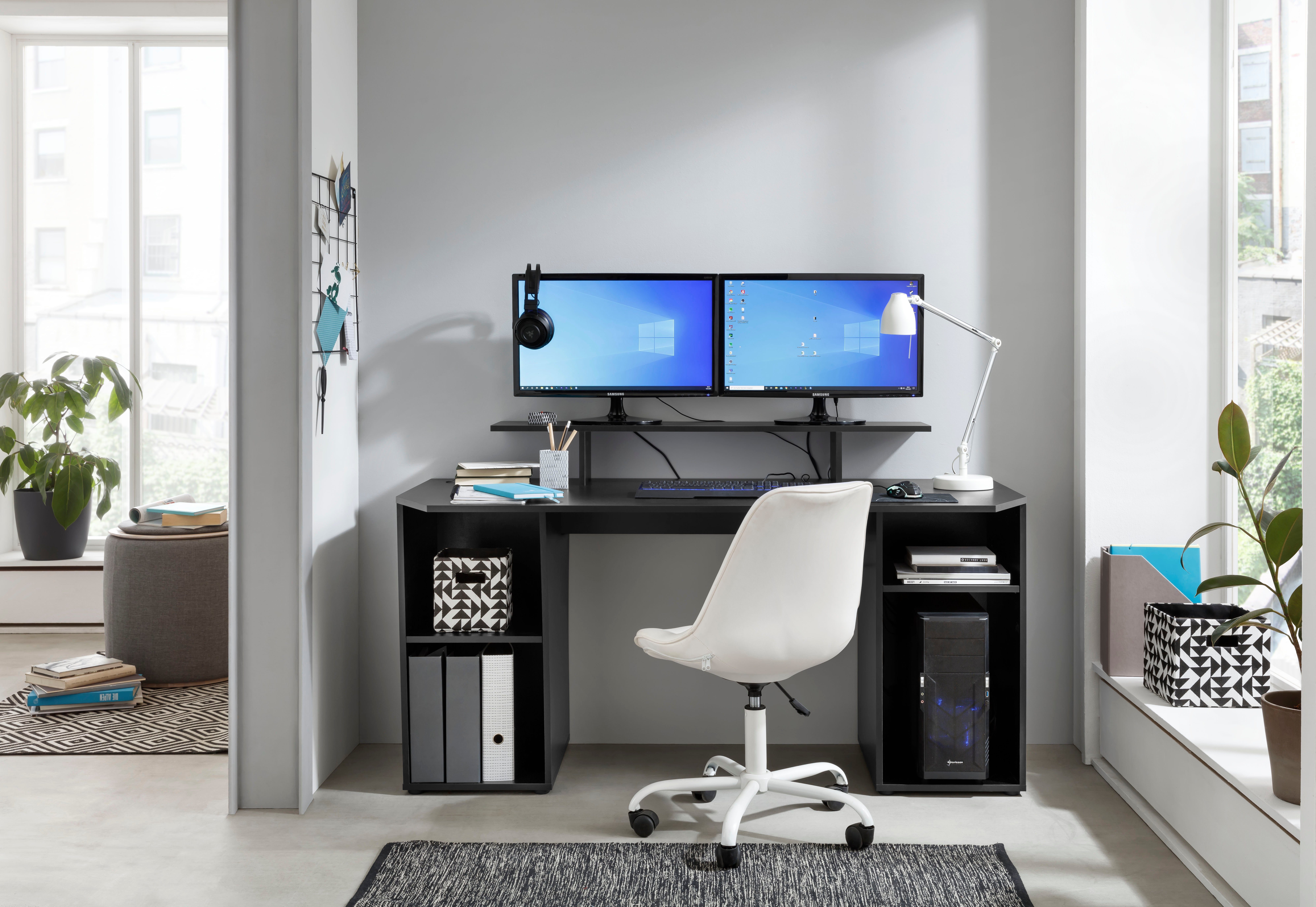 borchardt Möbel Gamingtafel Tippy Breedte 160 cm, bureau met veel bergruimte bureaus zwart