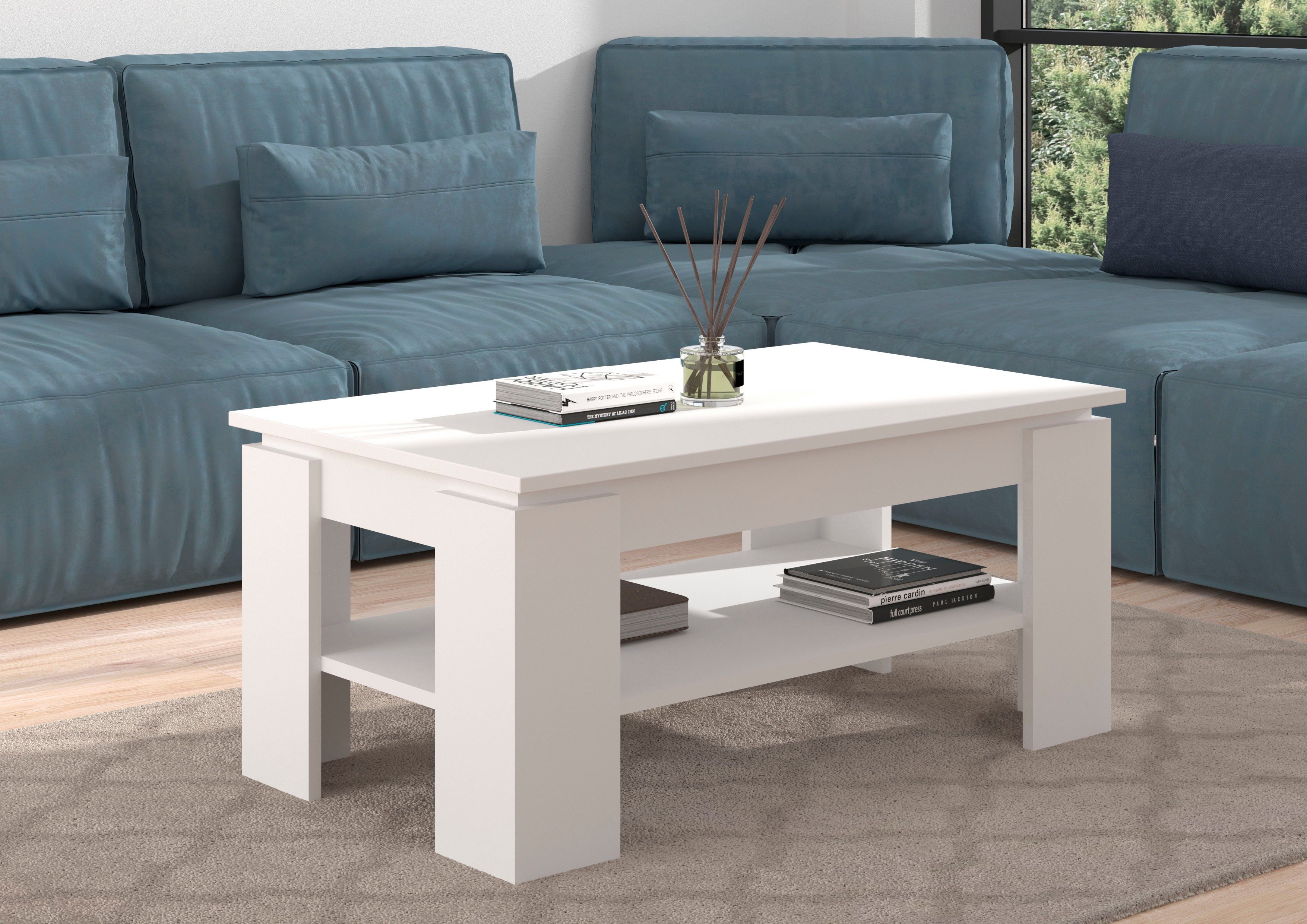 INOSIGN Salontafel Kalmar, rechthoekig, 100 x 60 cm, 1 Plank Salontafel, bijzettafel, koffietafel, woonkamer tafel, coffee table