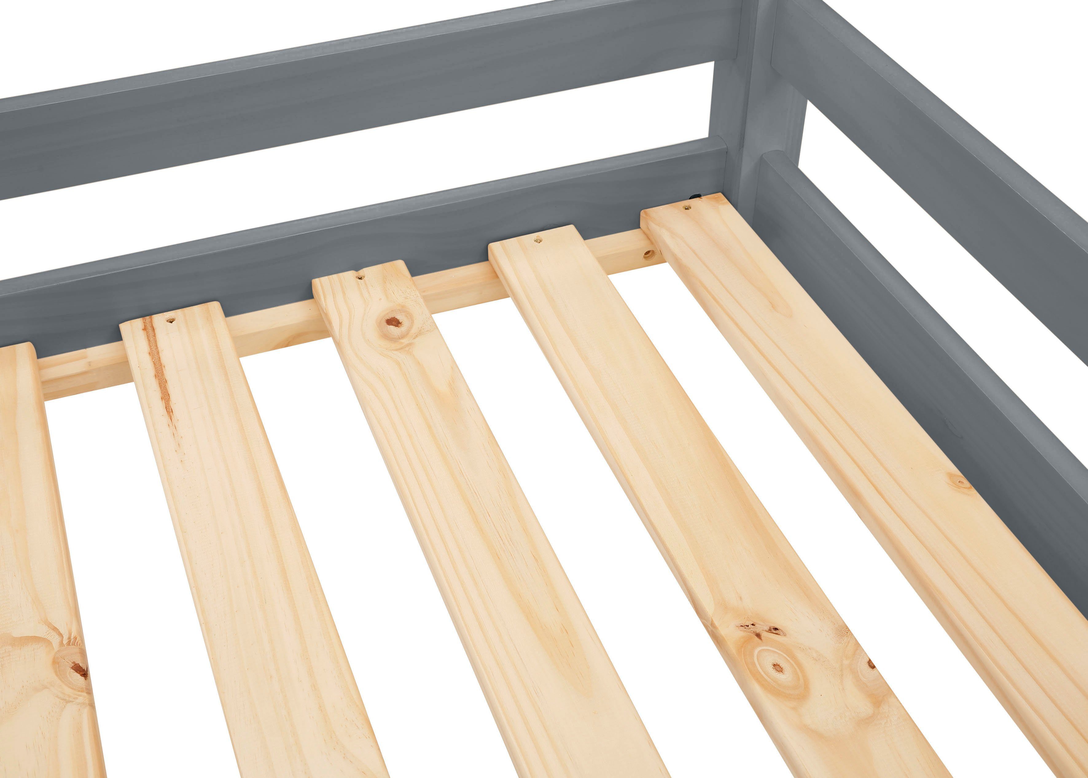 Lüttenhütt Hoogslaper Alpi Met lattenbodem, ladder, legplank, commode en uitschuifbaar bureau