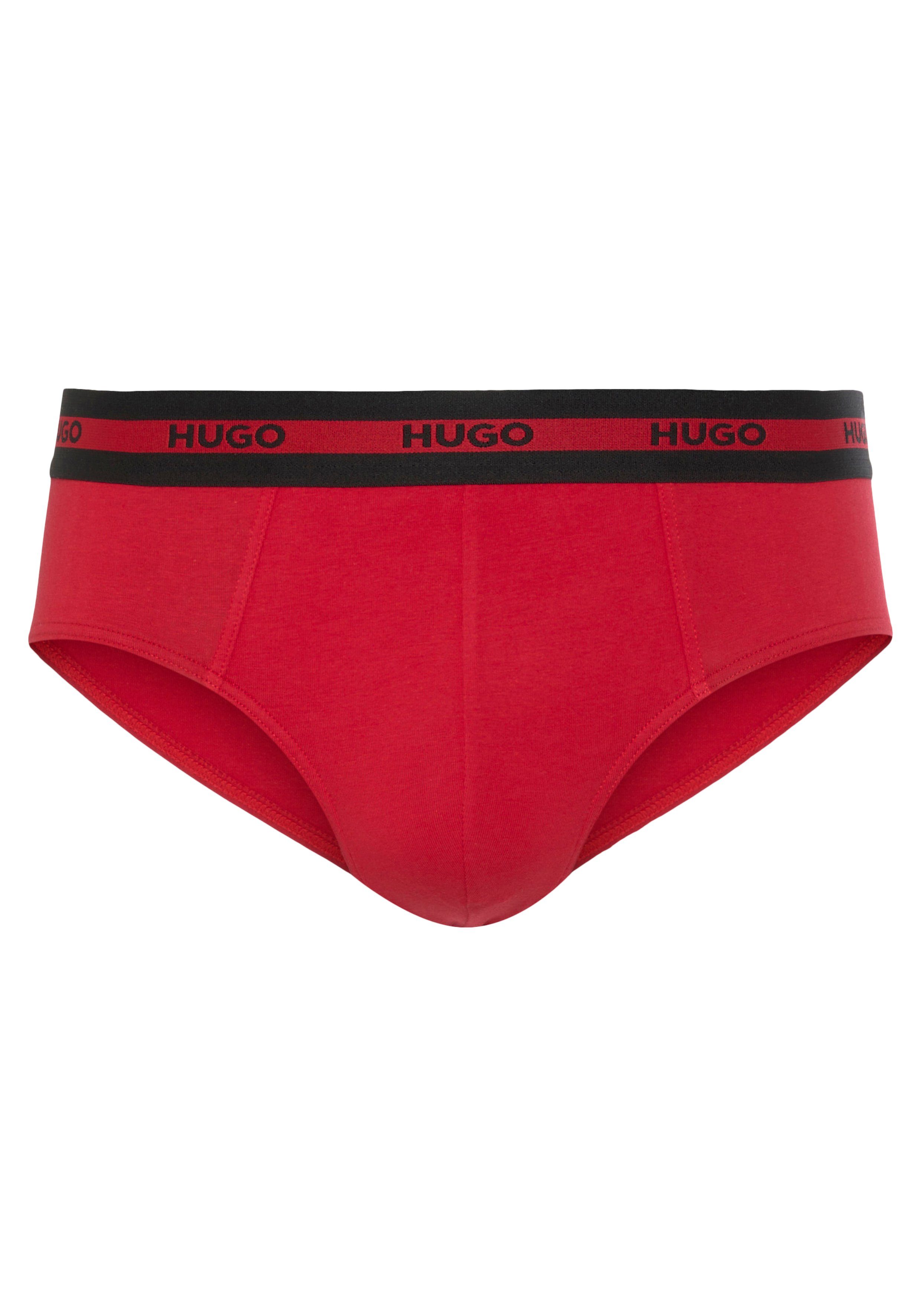 HUGO underwear Slip met contraststrepen en logo-opschriften op de tailleband (set, 3 stuks, In driepack)