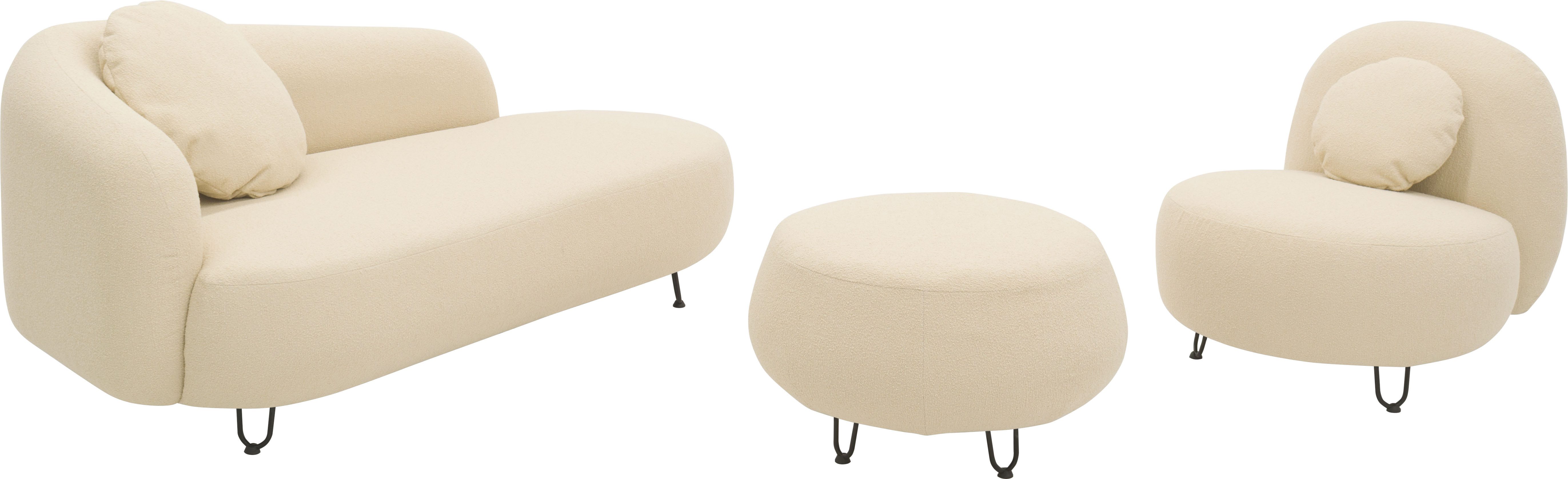 DOMO collection Zithoek Poika bekleding van faux fur Mooi gevormd outdoor-highlight, ideaal voor balkon, terras, tuin (3-delig)