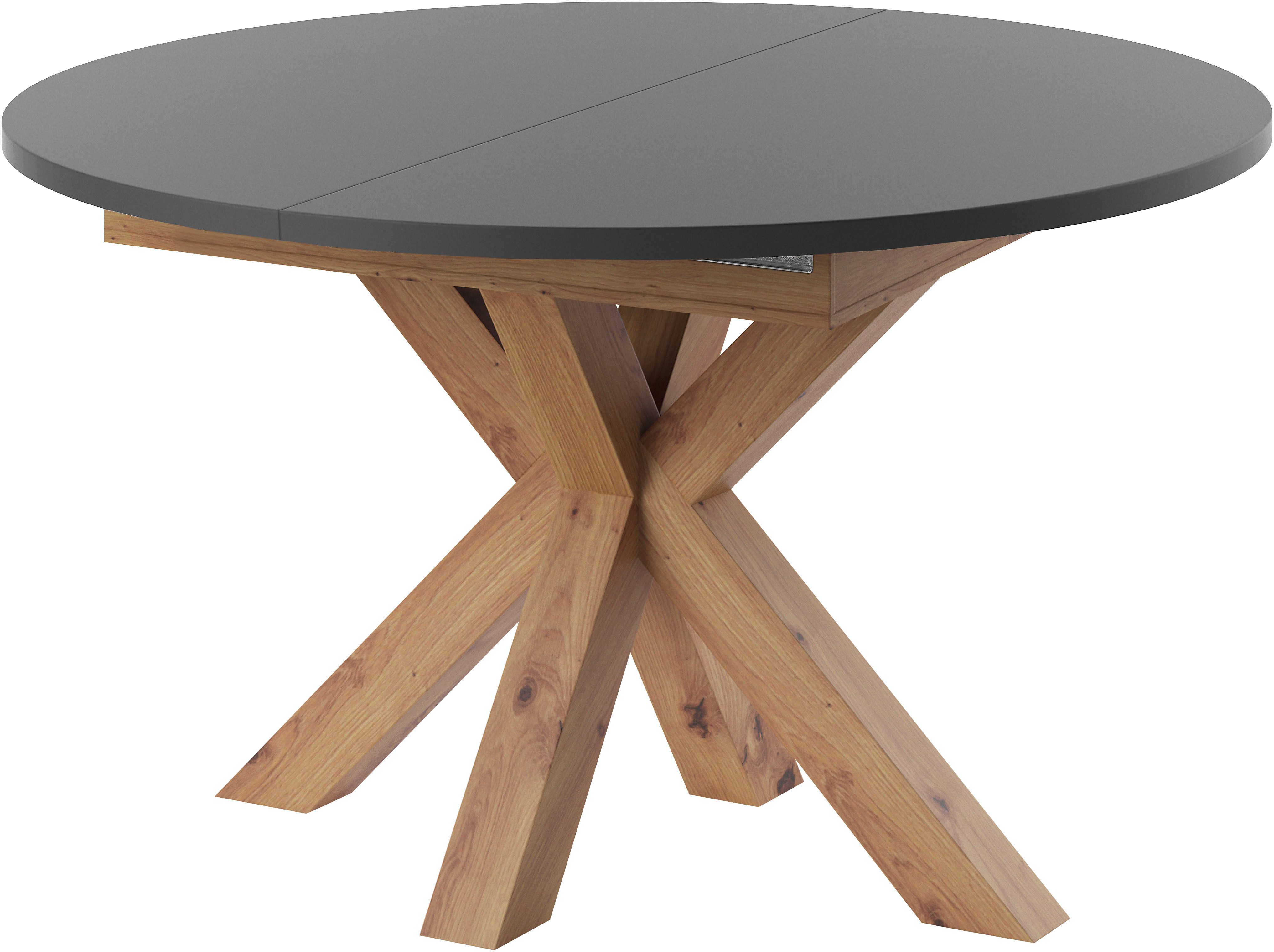 set one by Musterring Eettafel New Atlanta met ronde plaat, uitschuifbaar, stervoet, afmetingen ø130 cm (170x130 cm)