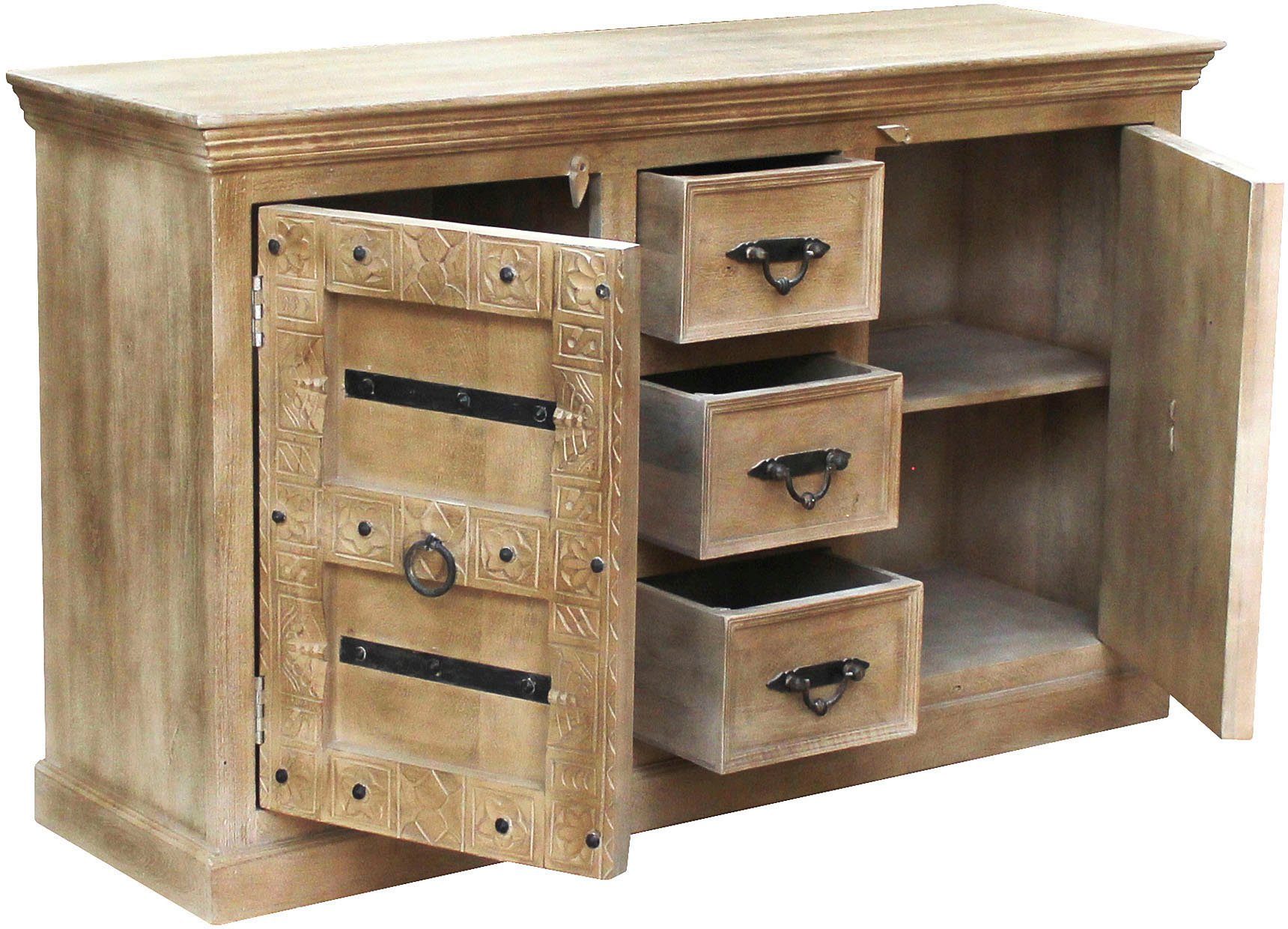 SIT Dressoir Daipur met luxueus houtsnijwerk