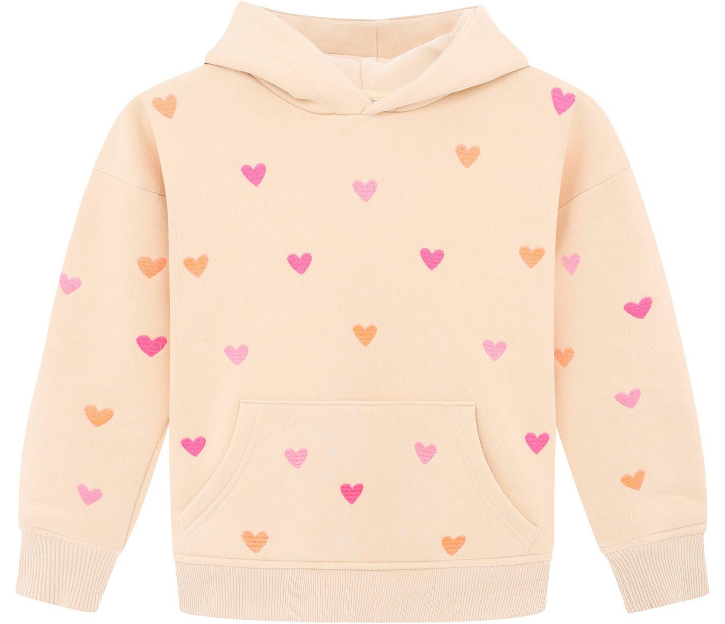 Zwillingsherz Hoodie Hearts Kids met geborduurde harten allover voor meisjes