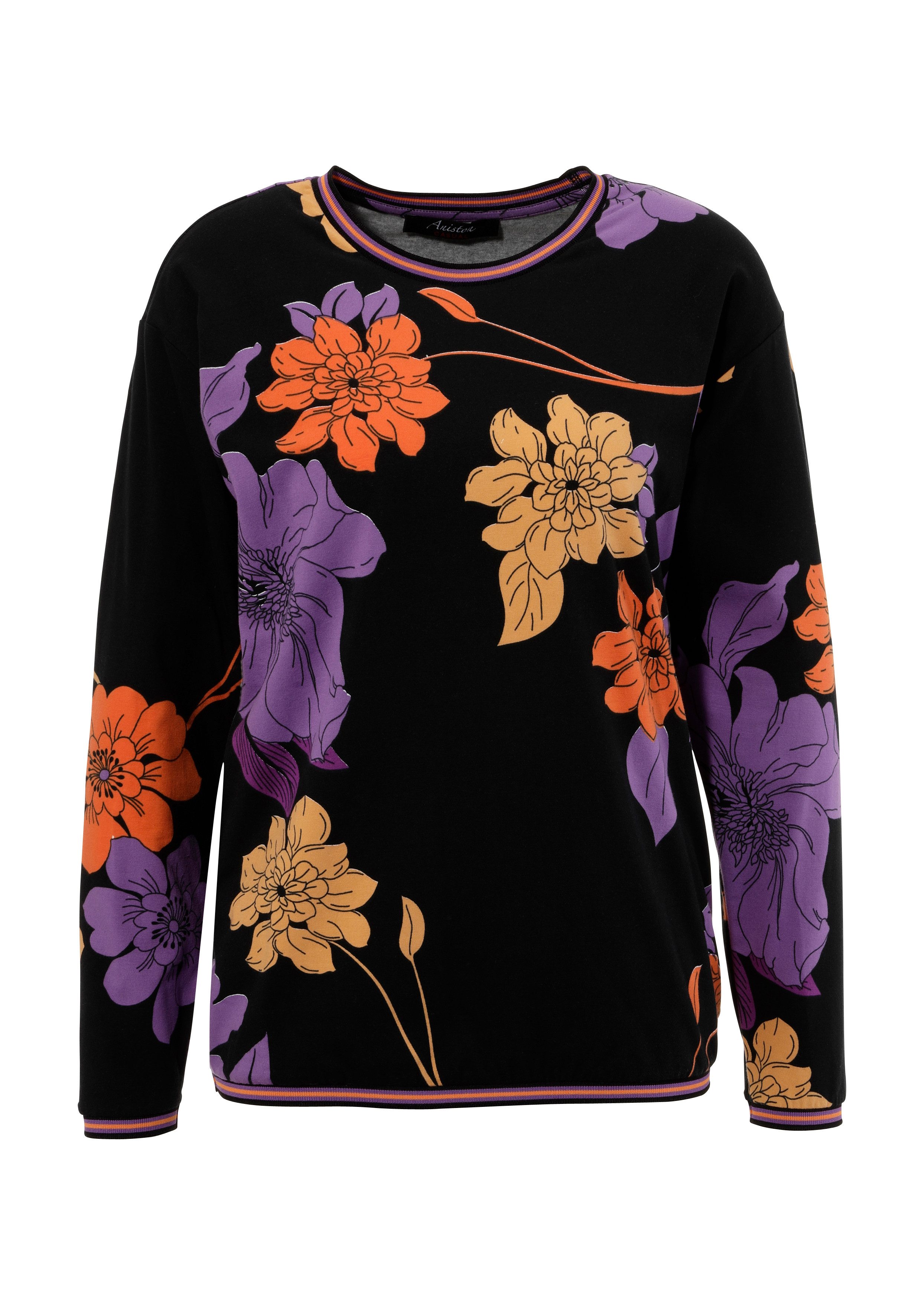 Aniston CASUAL Sweatshirt met grootformaat bloemen bedrukt - nieuwe collectie