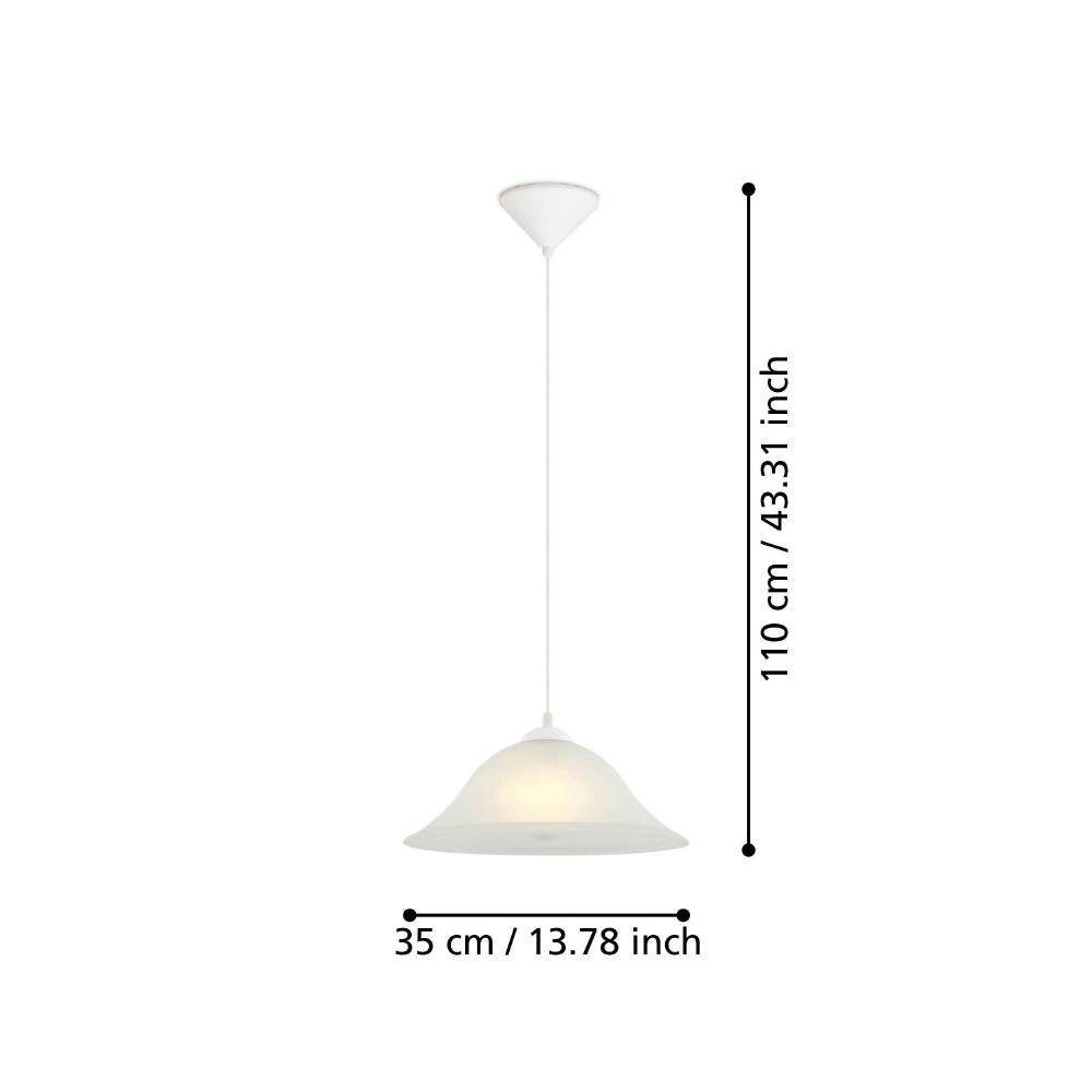 EGLO Hanglamp Albany wit / ø35 x h110 cm / excl. 1x e27 (elk max. 60 w) / eettafel / keuken (1 stuk)