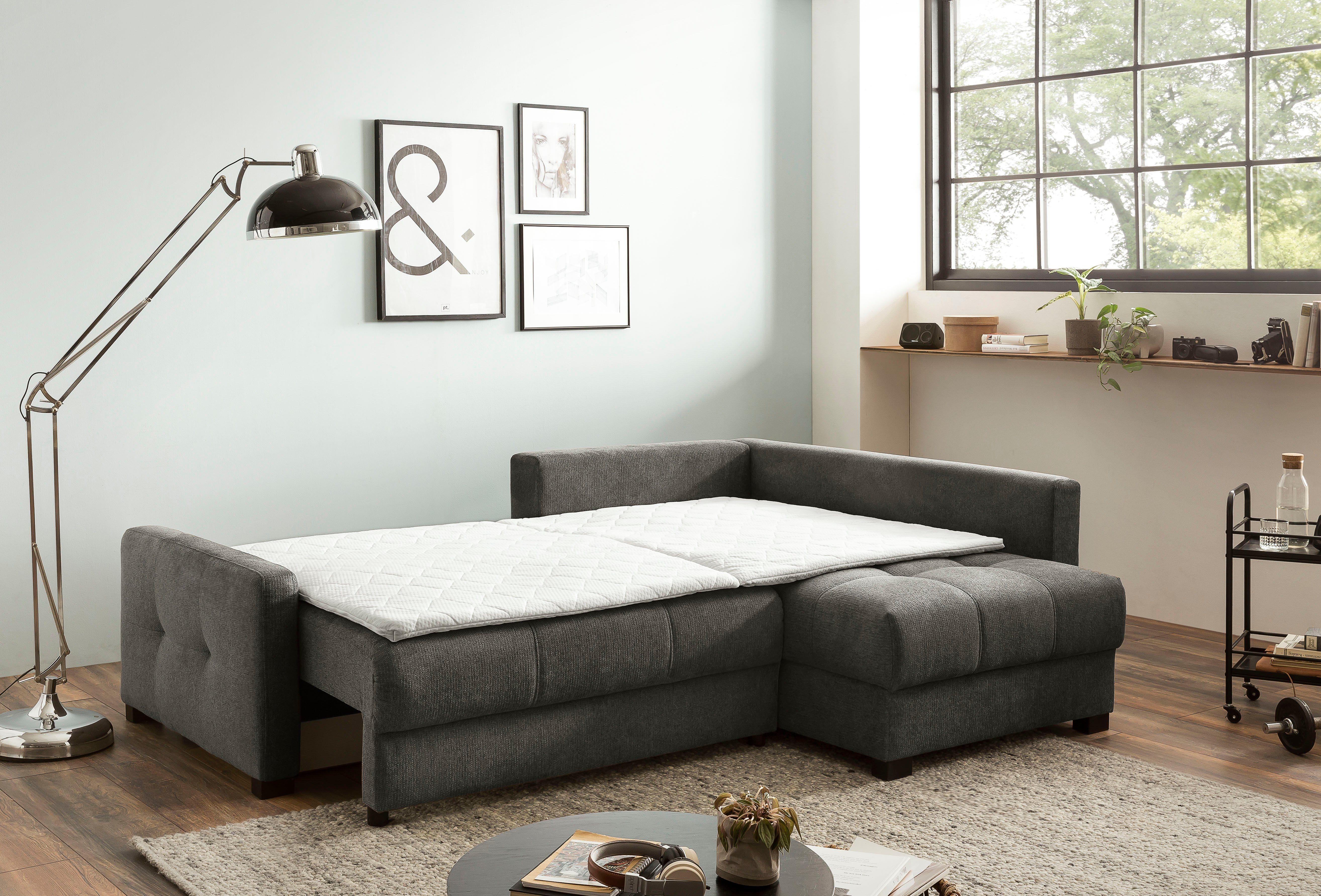 exxpo - sofa fashion Hoekbank Chester, boxspring pocketvering bekleding voor comfortabeler zitcomfort (2-delig)