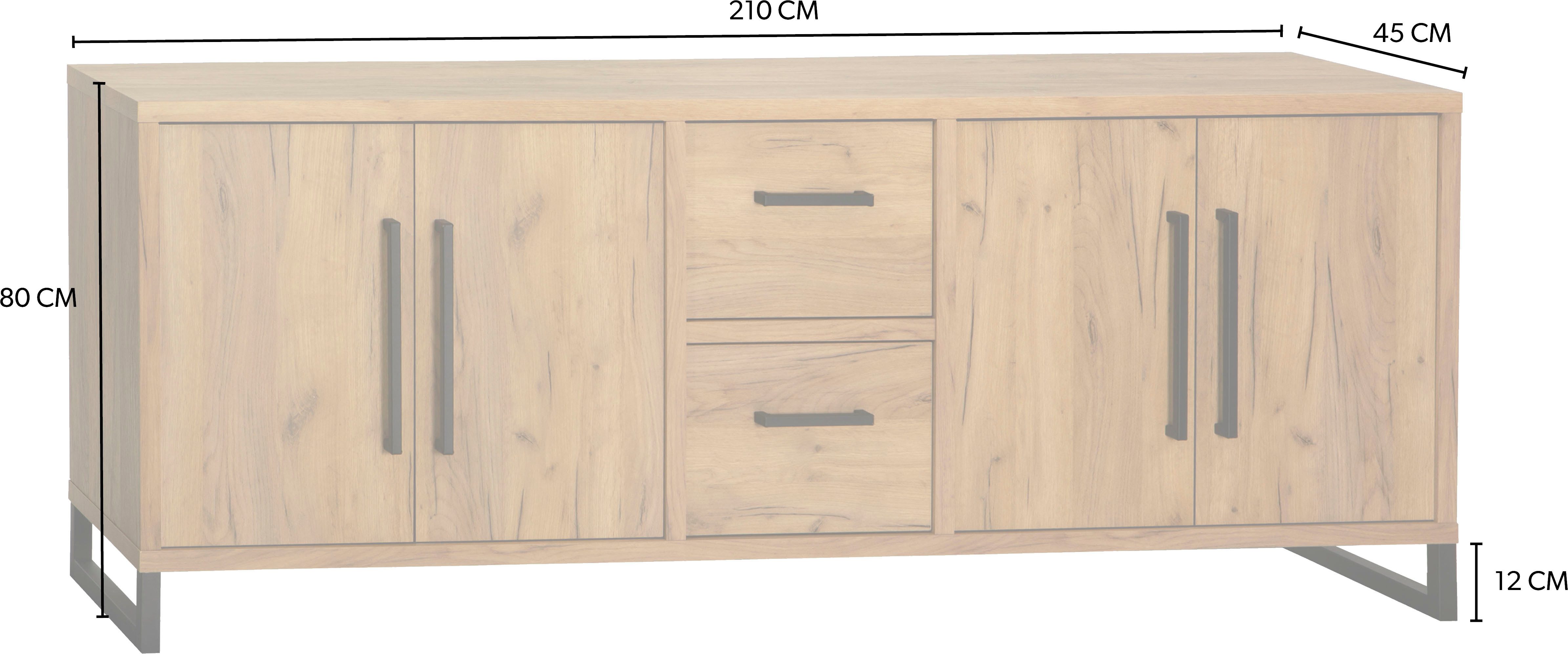 OMG Design Dressoir Ronda met soft-close, met metalen frame