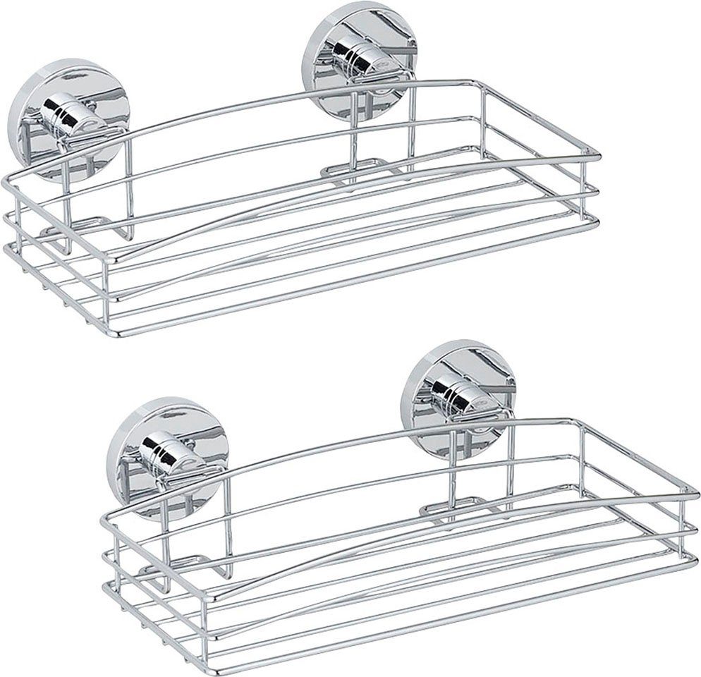 WENKO Doucherekje Vacuüm-Loc® 1 mand, 2 legplanken, 2 haakjes (2 stuks)