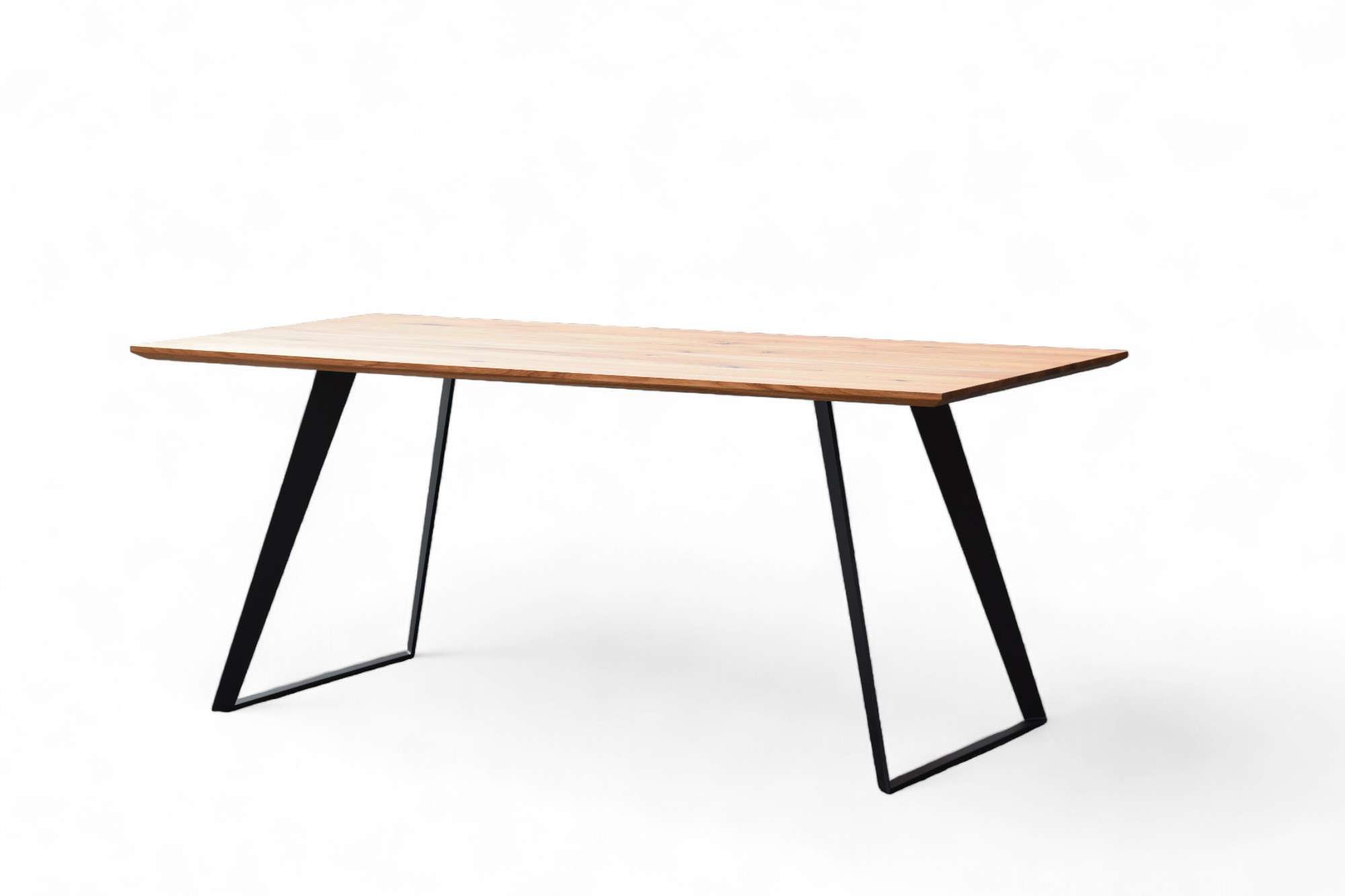 Home affaire Eettafel Talwiese keukentafel, U-vorm metalen frame, massief gewild eikenhout, geolied
