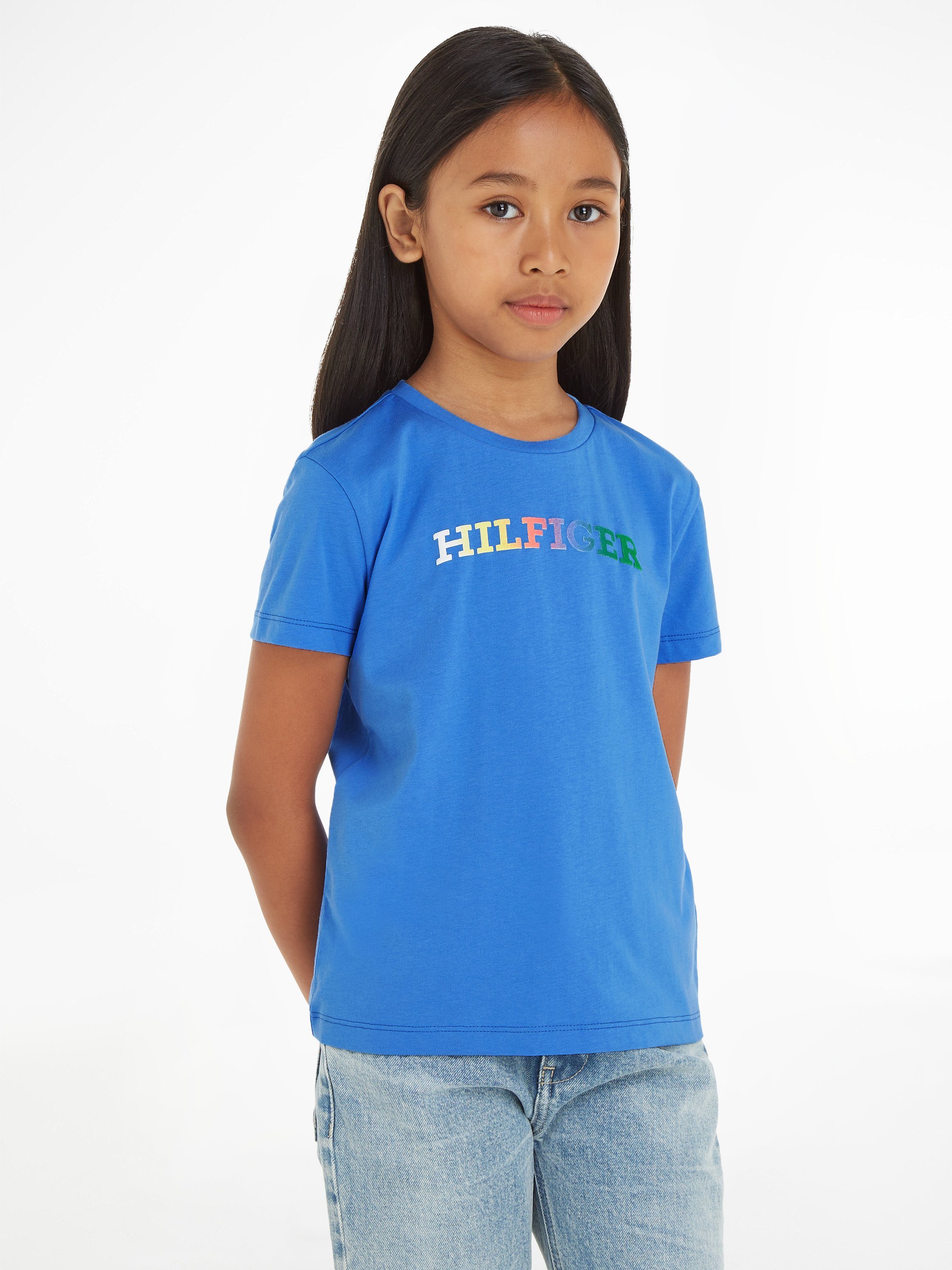 Tommy Hilfiger T-shirt MONOTYPE TEE S/S Kinderen tot 16 jaar meisjes t-shirts maat 3 (98) blauw