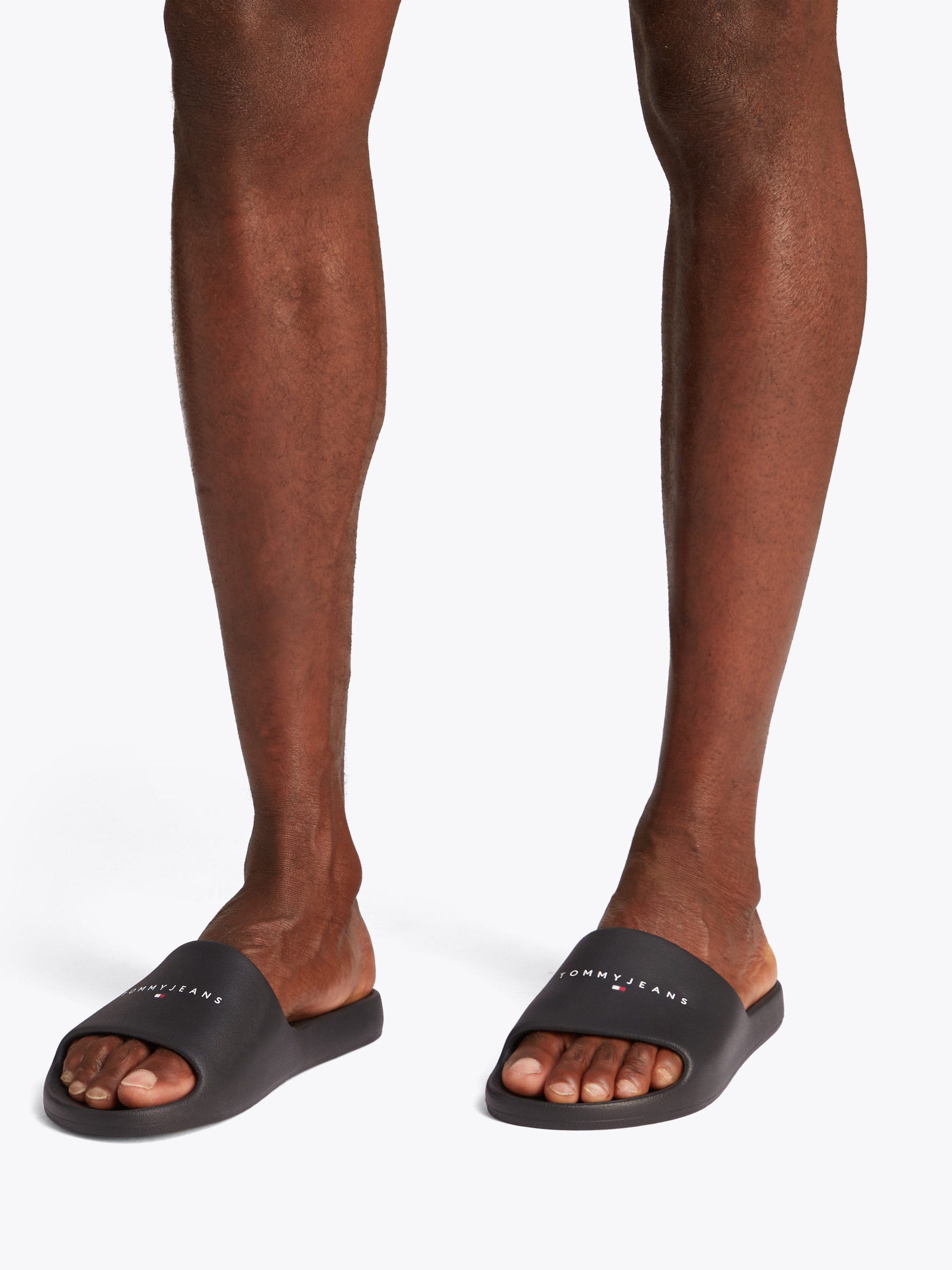 TOMMY JEANS Slippers TJM BASIC SANDAL , instapschoen, zomerschoen, comfort-schoen met logo-opdruk