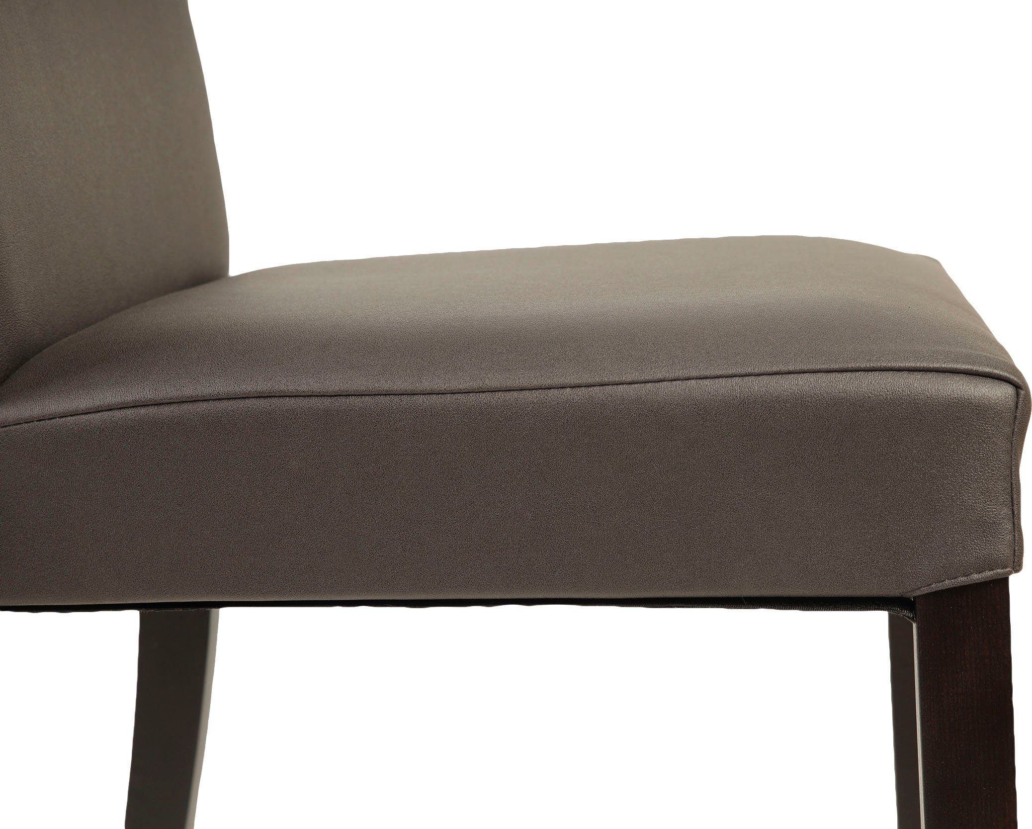 Home affaire Stoel met 4 poten Nina robuuste microvezel, frame naturel-beuken of wengé gelakt (set, 2 stuks)