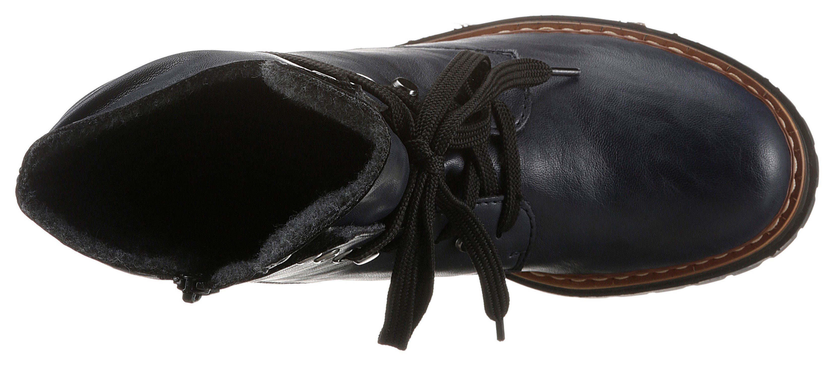 Rieker Hoge veterschoenen , enkellaarsjes, profielzool, blokhak, met casual vetersluiting