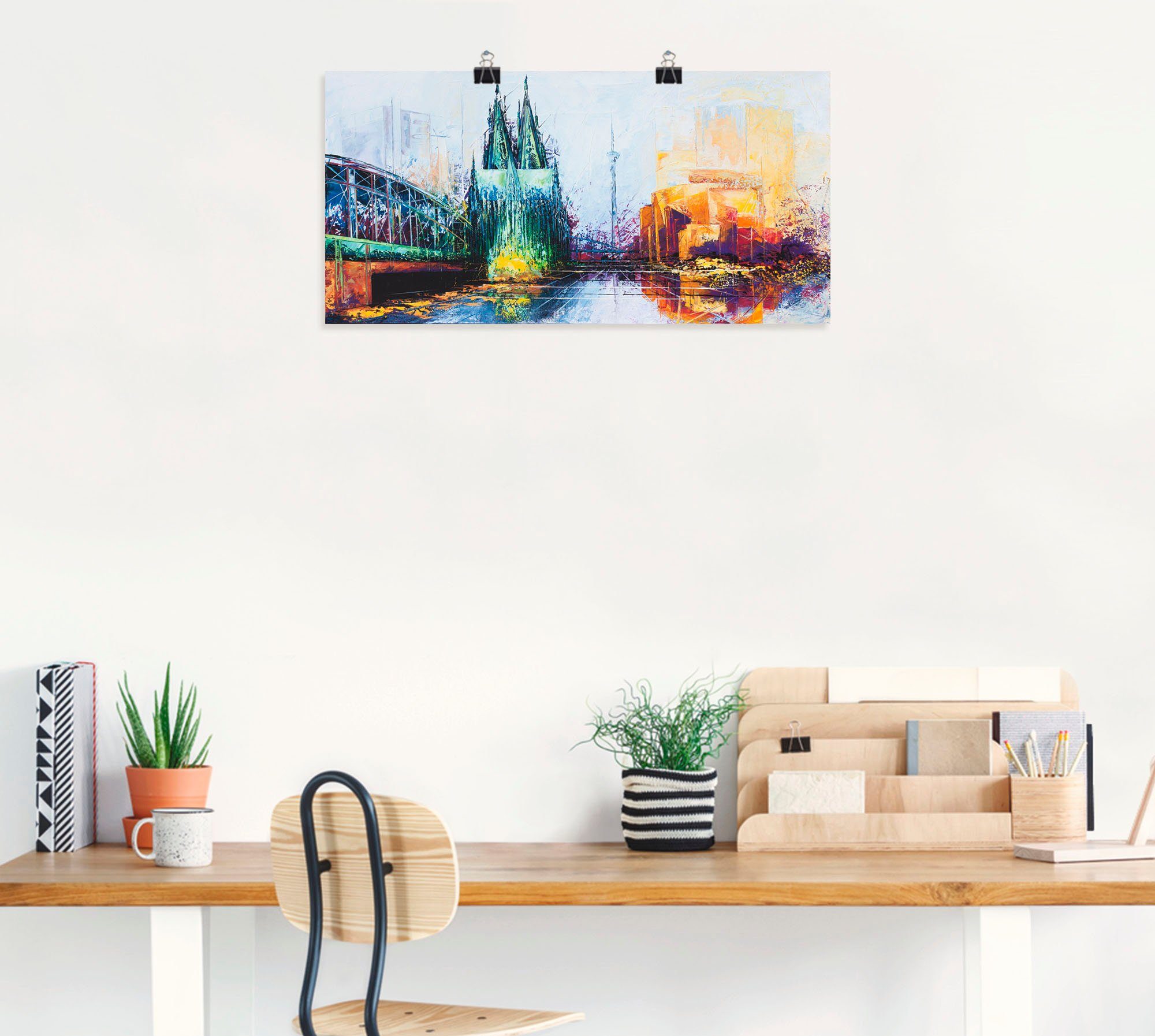 Artland Artprint Keulen Skyline als artprint op linnen, poster in verschillende formaten maten