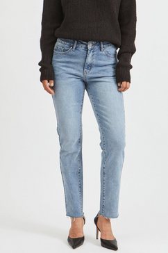 vila straight jeans vistray straight met lichte used effecten blauw