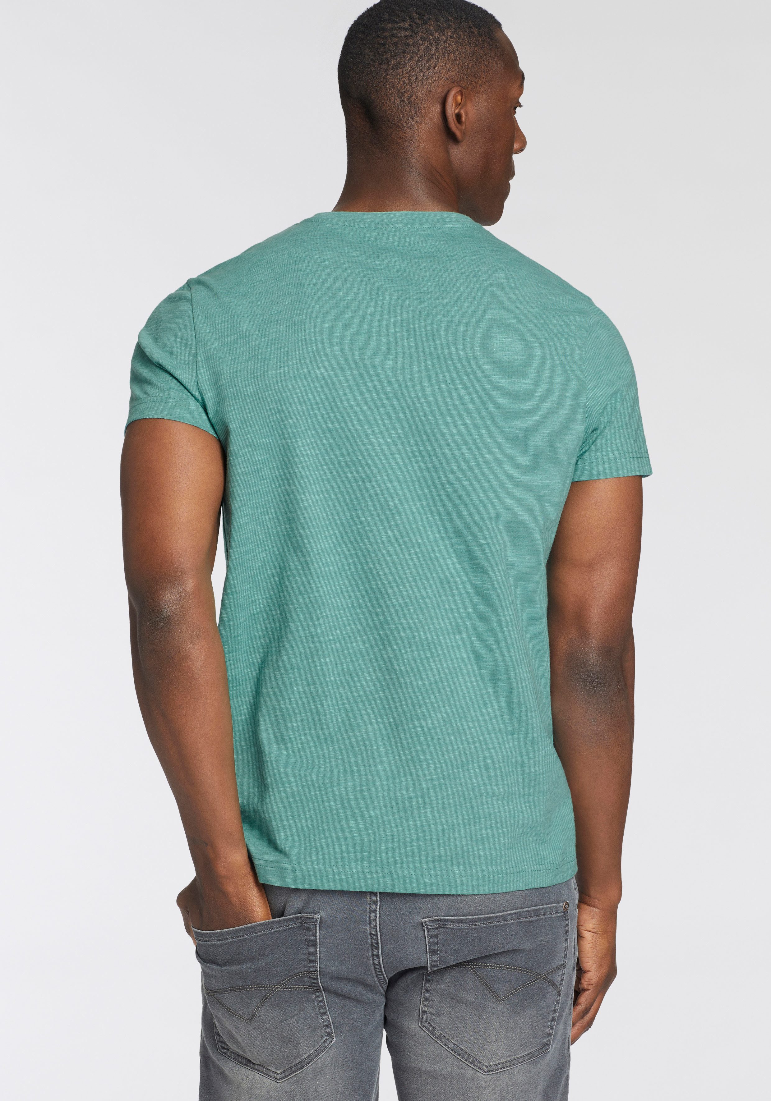 Bruno Banani T-shirt Met dubbele kraag en sierborstzak