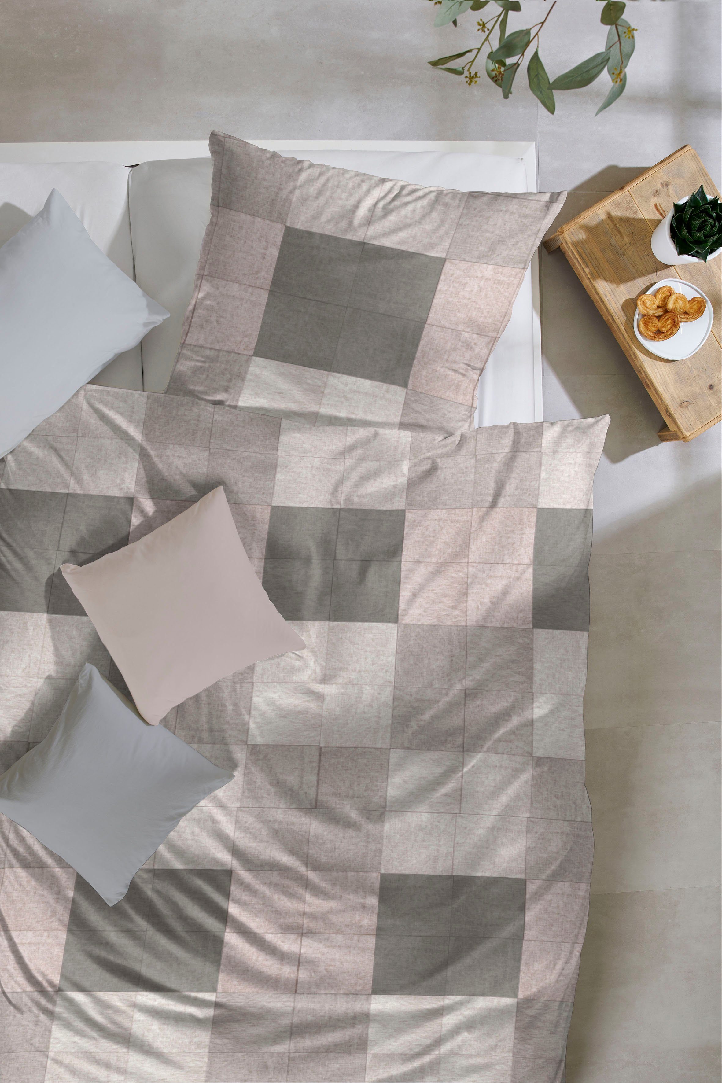 Primera Overtrekset Glencheck met patchwork check (2-delig)